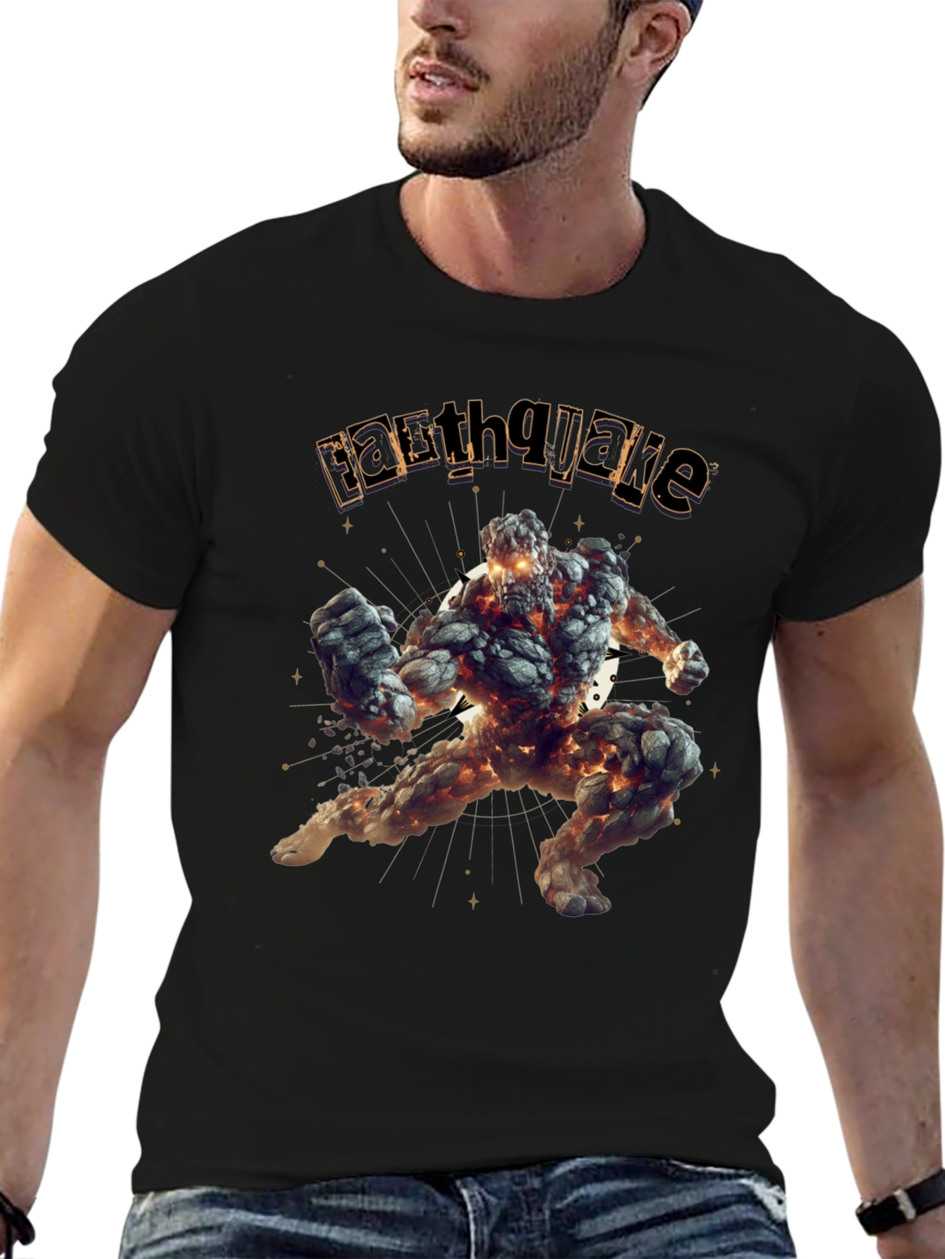 Earthquake Graphic Black T-Shirt