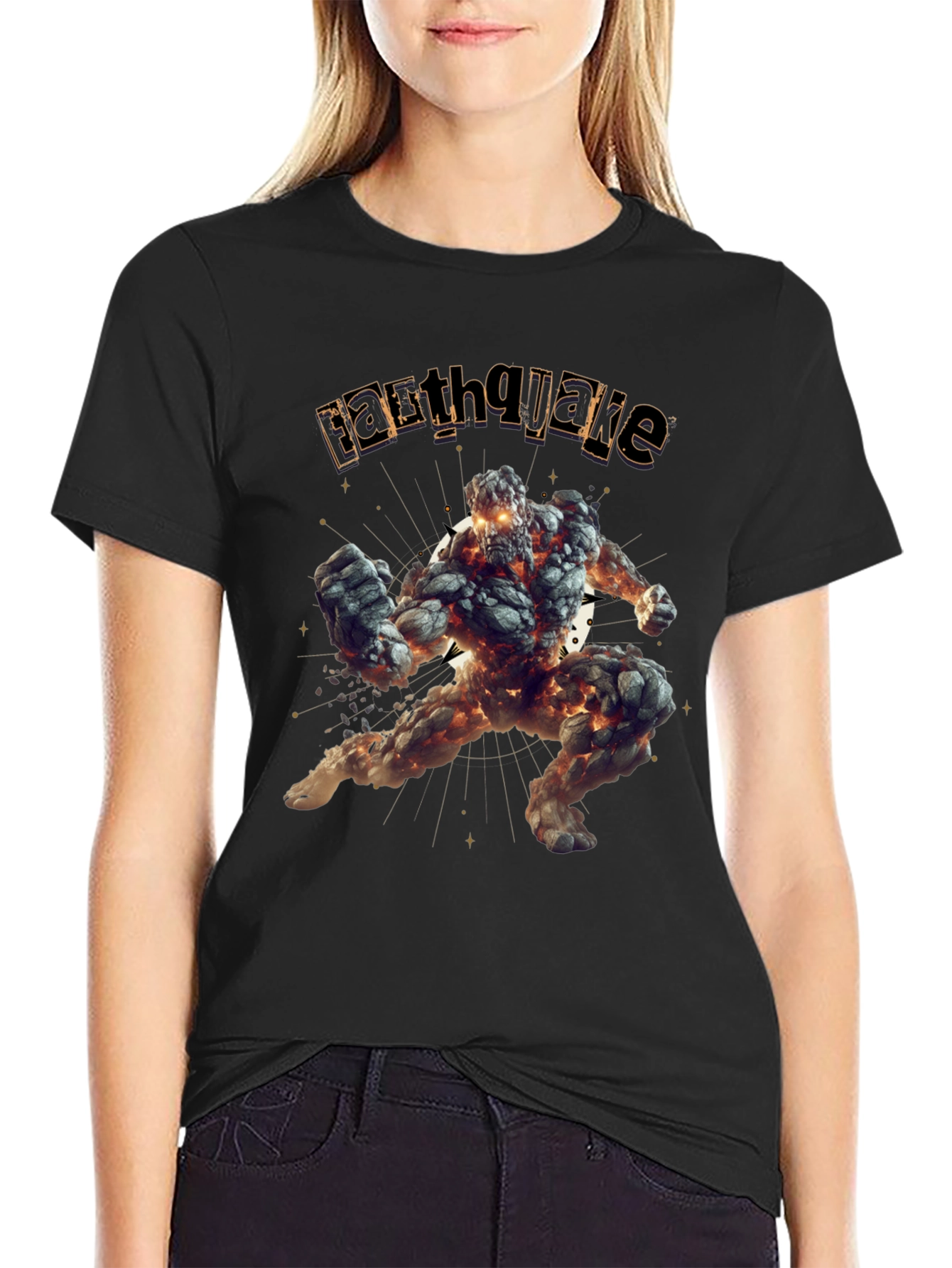 Earthquake Graphic Black T-Shirt