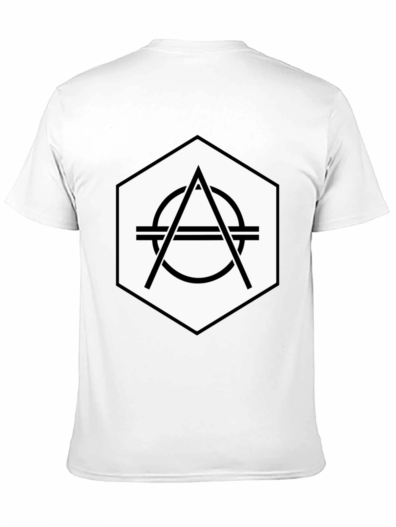 Geometric Hexagon Graphic Tee - Stylish Black T-Shirt