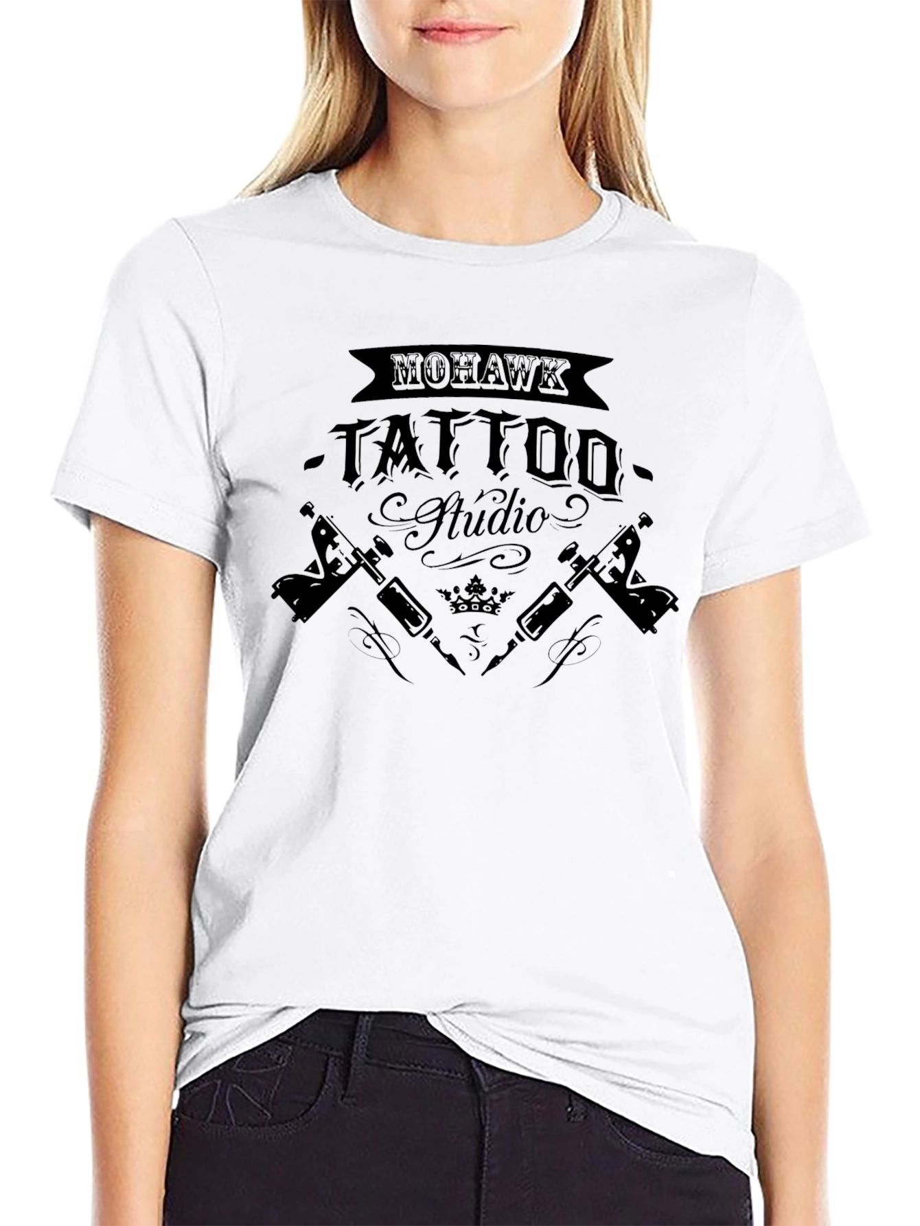 Mohawk Tattoo Studio Black Graphic T-Shirt