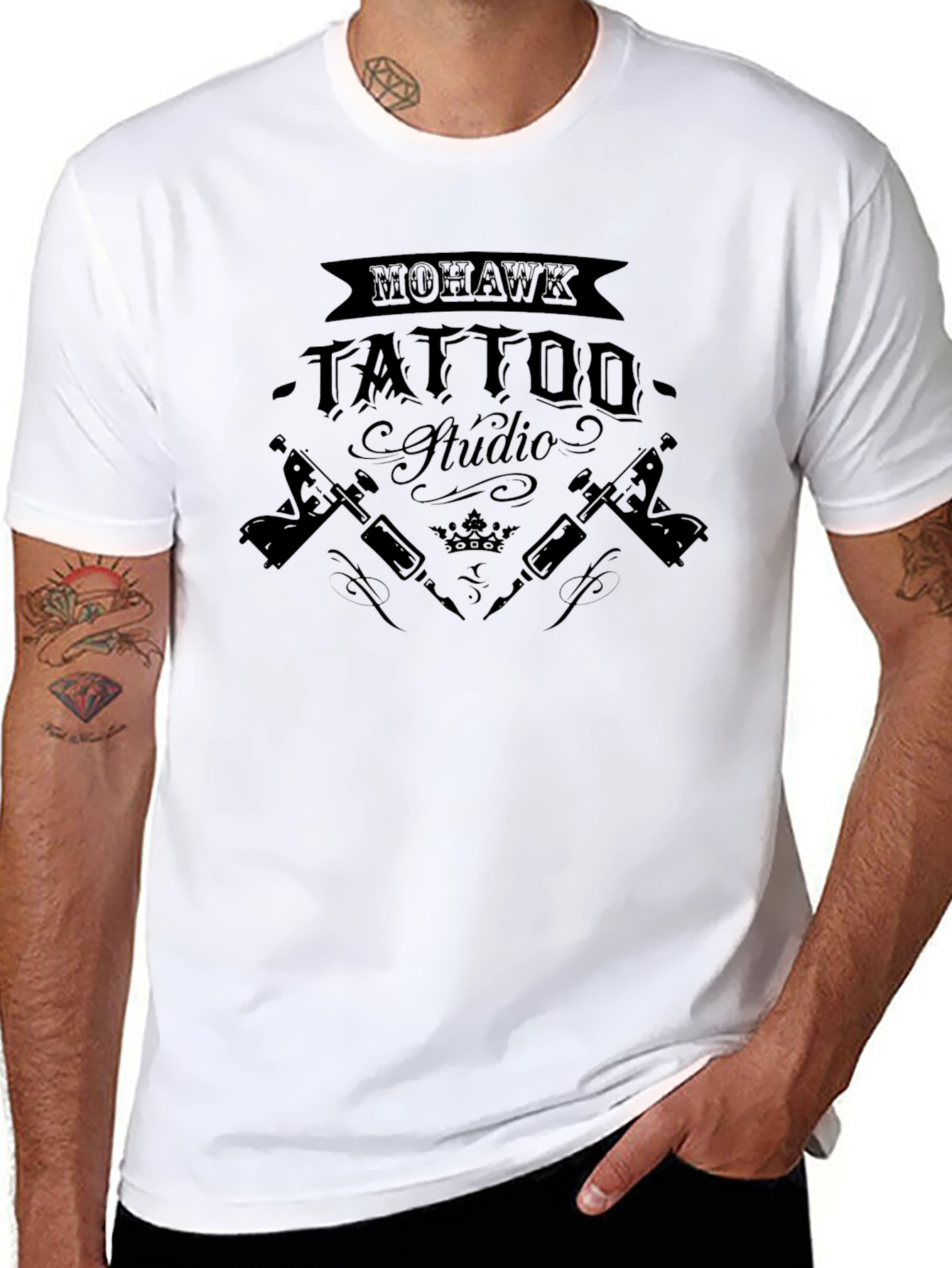 Mohawk Tattoo Studio Black Graphic T-Shirt