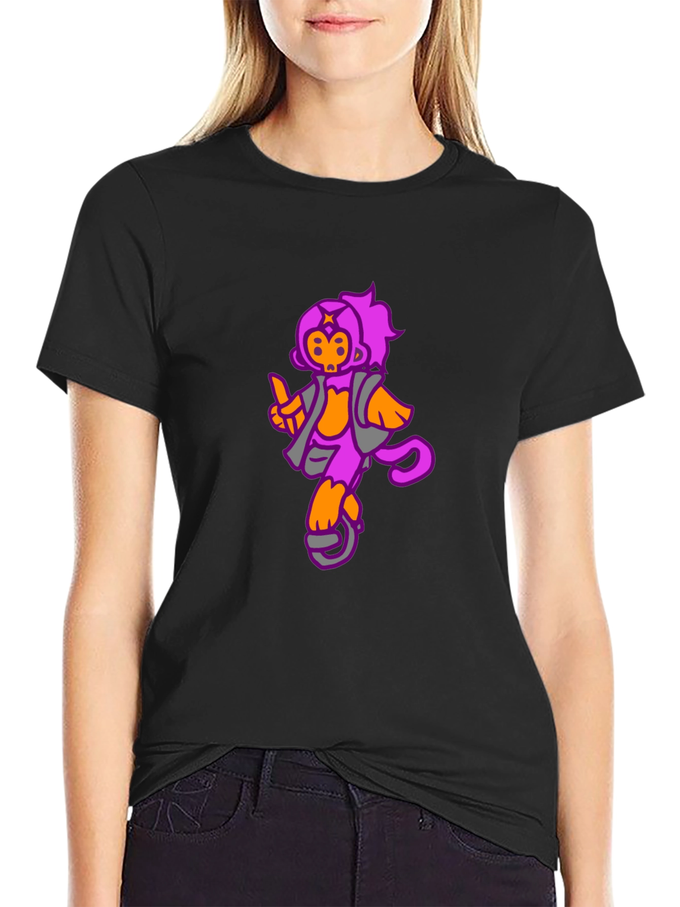 Funky Monkey Graphic Tee - Black Cotton Casual T-Shirt