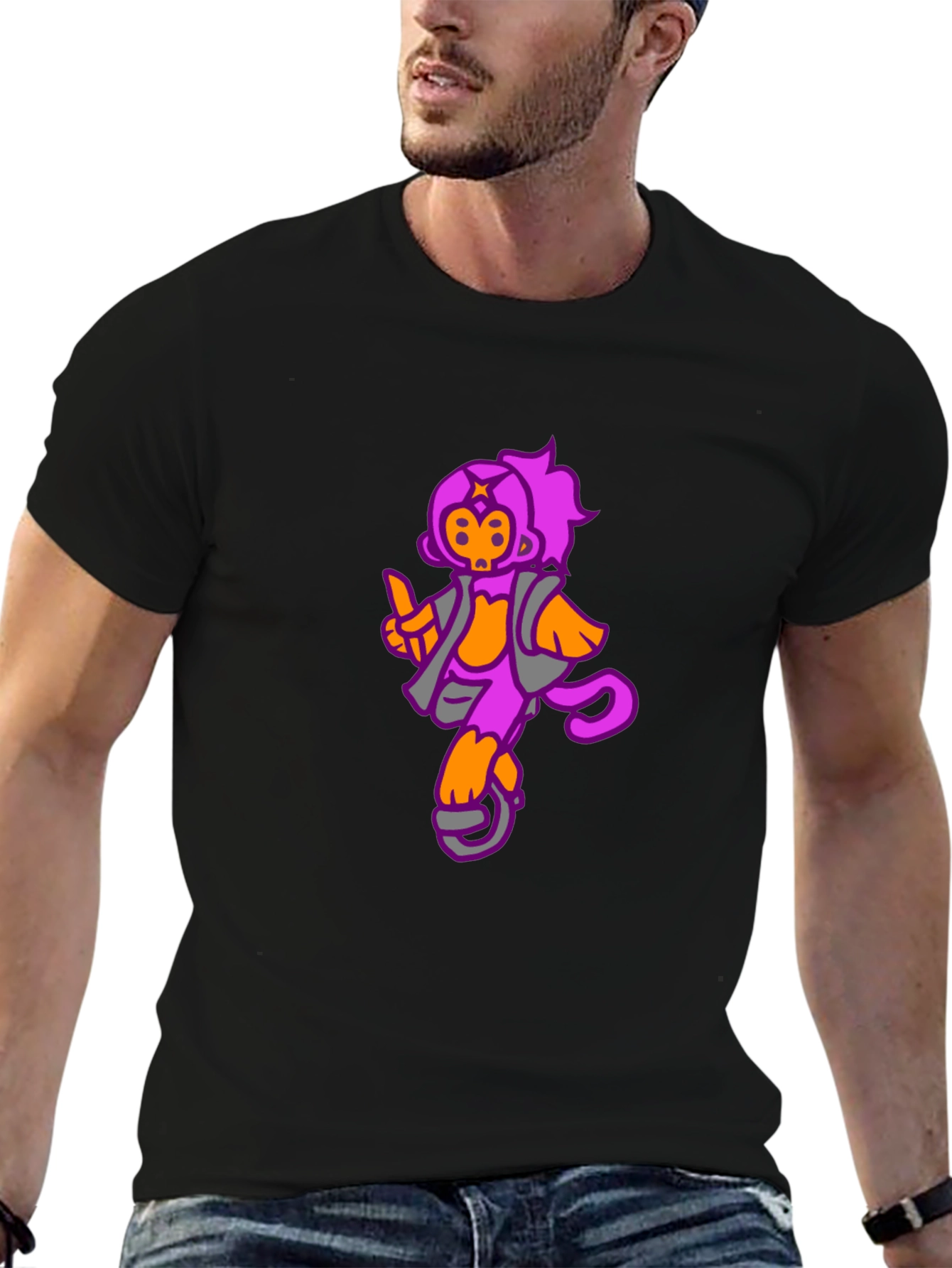 Funky Monkey Graphic Tee - Black Cotton Casual T-Shirt