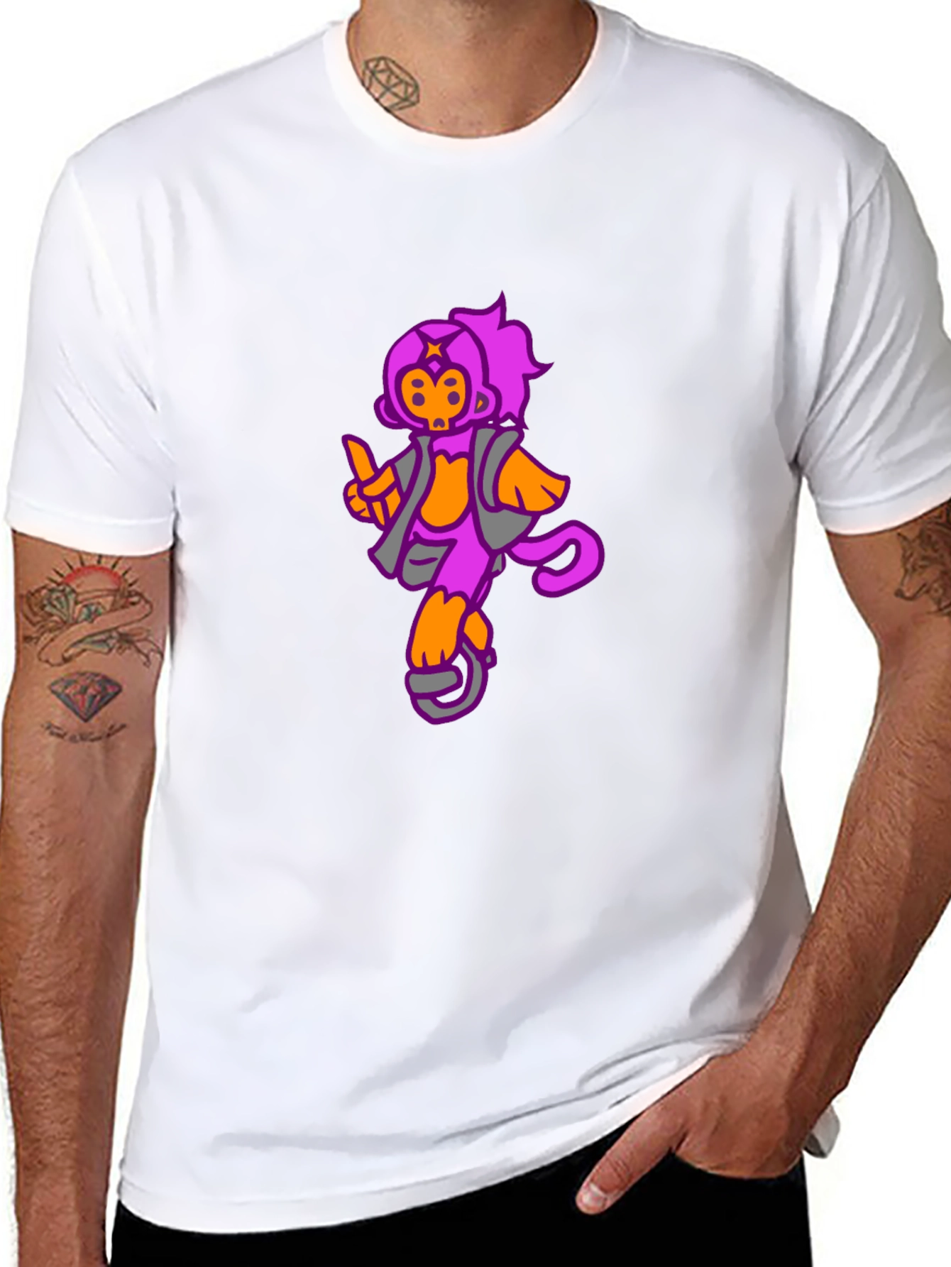 Funky Monkey Graphic Tee - Black Cotton Casual T-Shirt