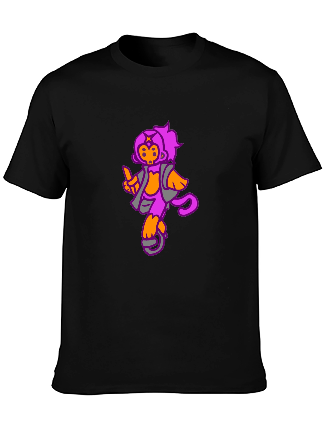 Funky Monkey Graphic Tee - Black Cotton Casual T-Shirt