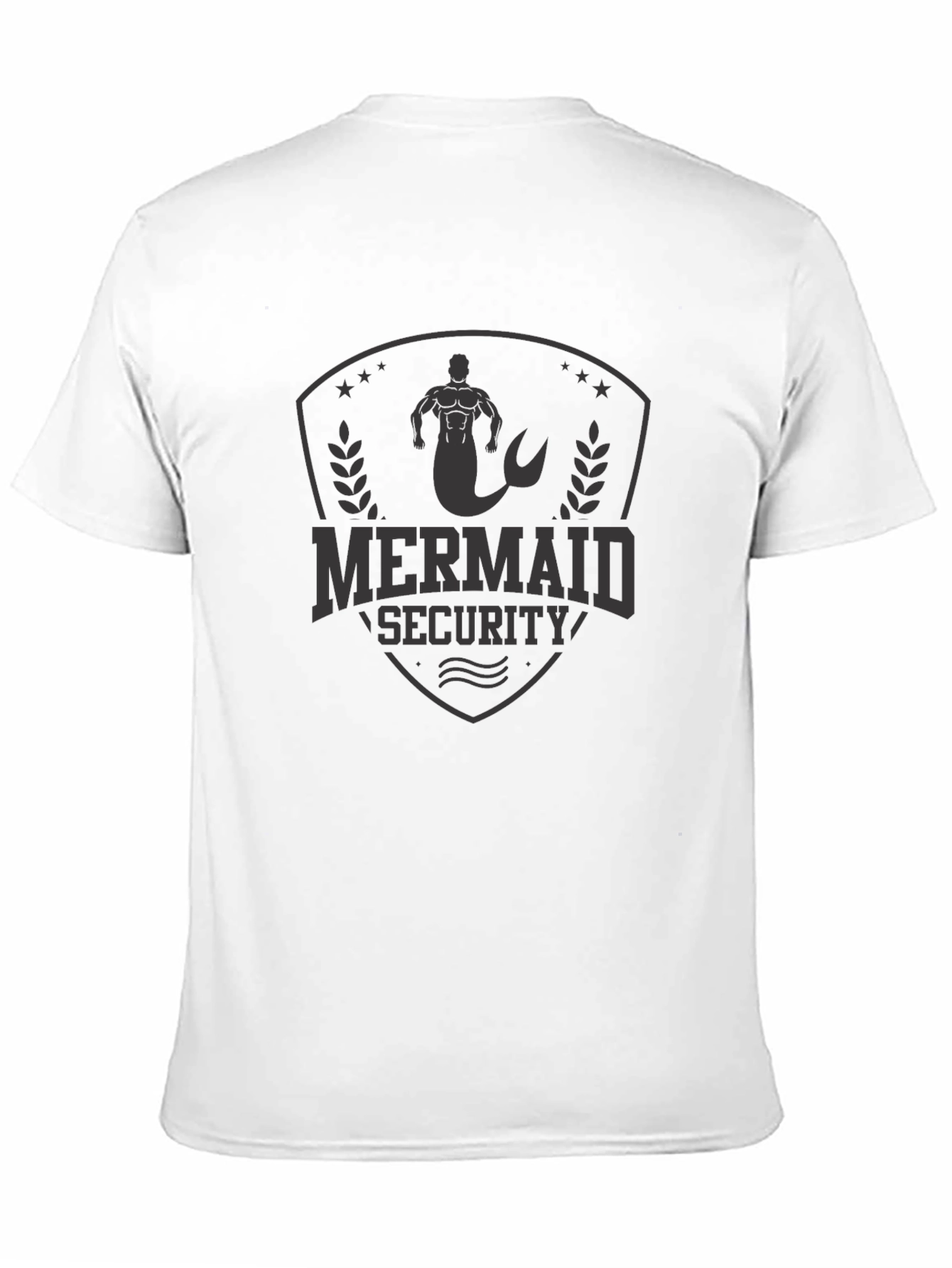 Mermaid Security Graphic Tee - Black Crew Neck