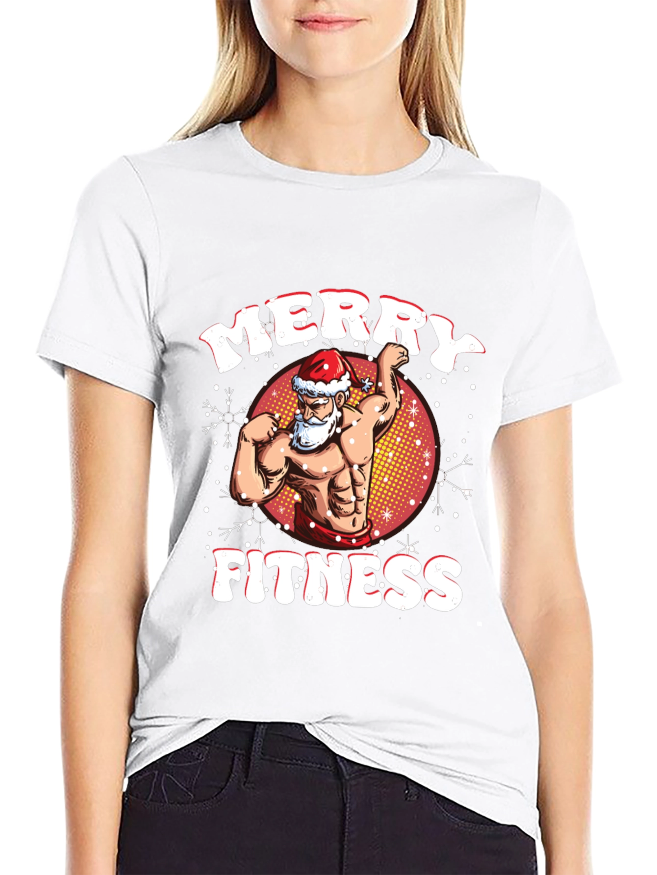 Merry Fitness Santa T-Shirt - Holiday Gym Wear