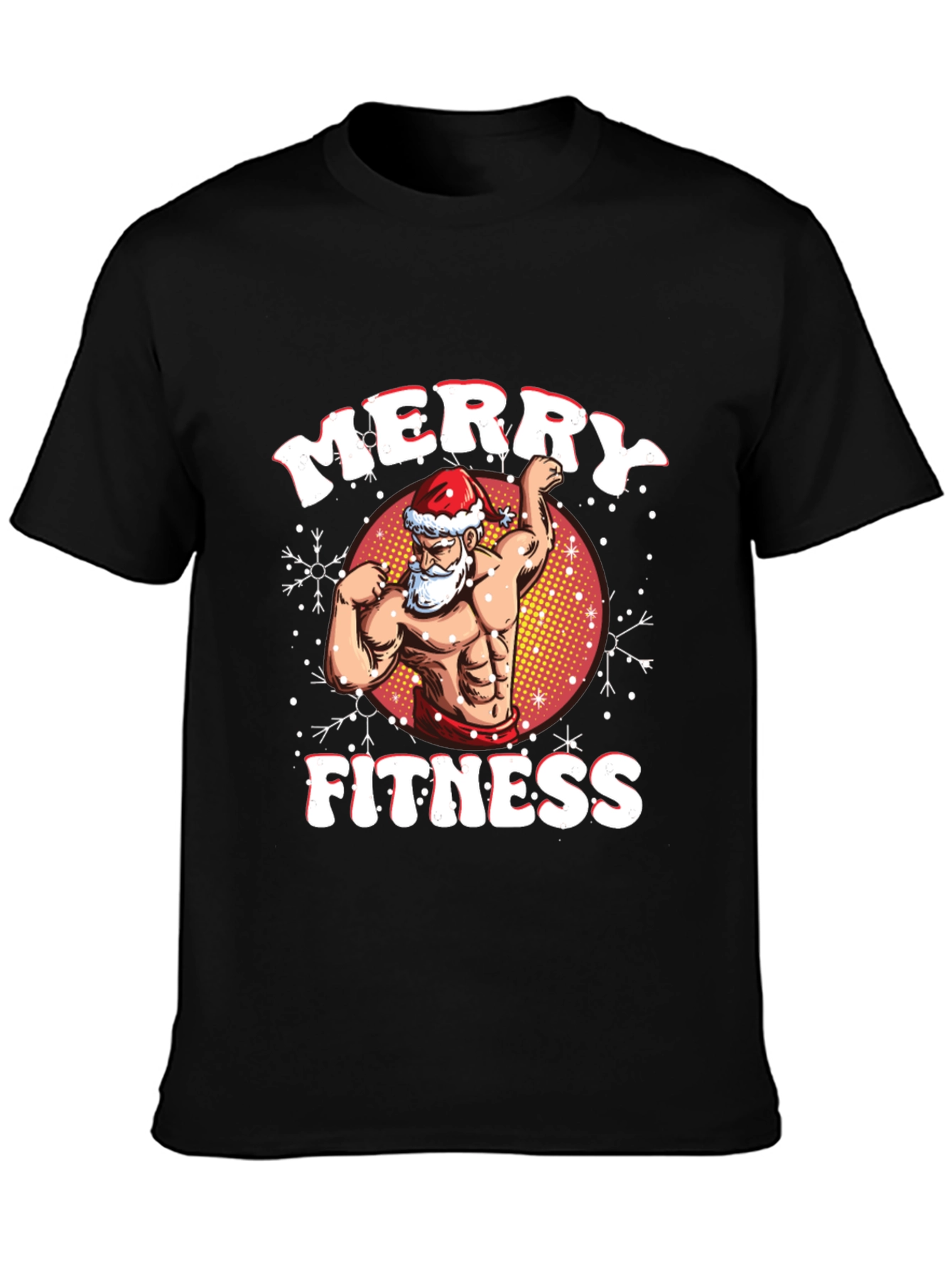 Merry Fitness Santa T-Shirt - Holiday Gym Wear