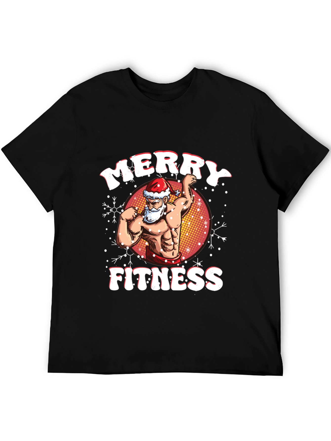 Merry Fitness Santa T-Shirt - Holiday Gym Wear