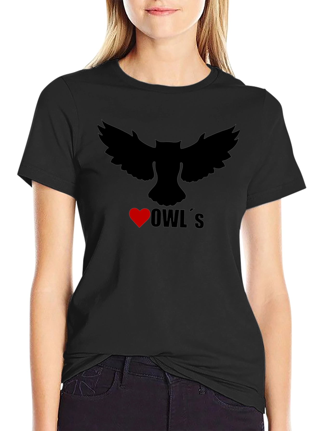 I Heart Owls Graphic T-Shirt - Black Cotton Tee