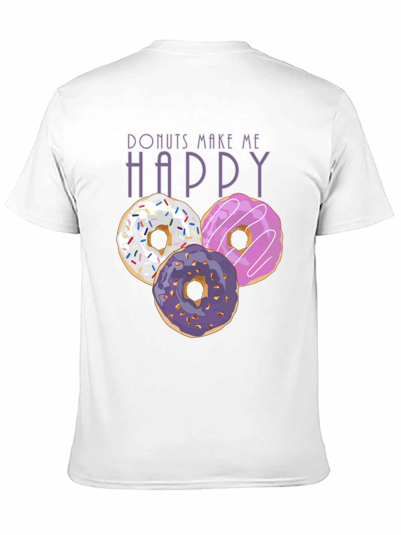 Donuts Make Me Happy Graphic Tee - Foodie Fashion