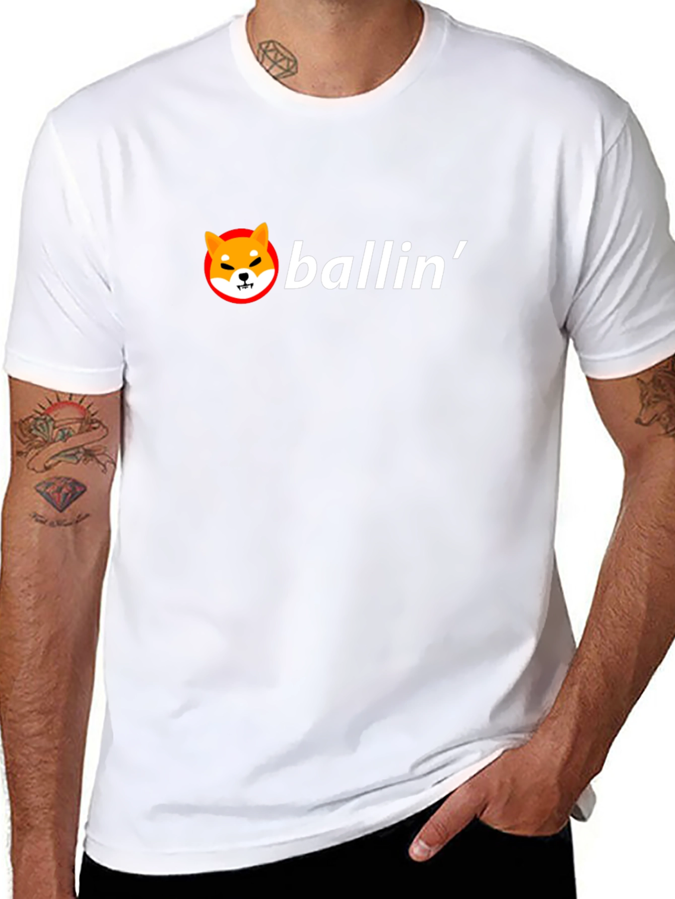 Ballin Shiba Inu T-Shirt - Crypto Meme Tee