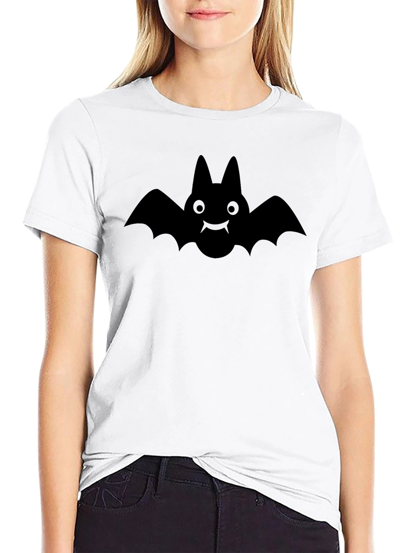 Bat Graphic Print Mens Black T-Shirt
