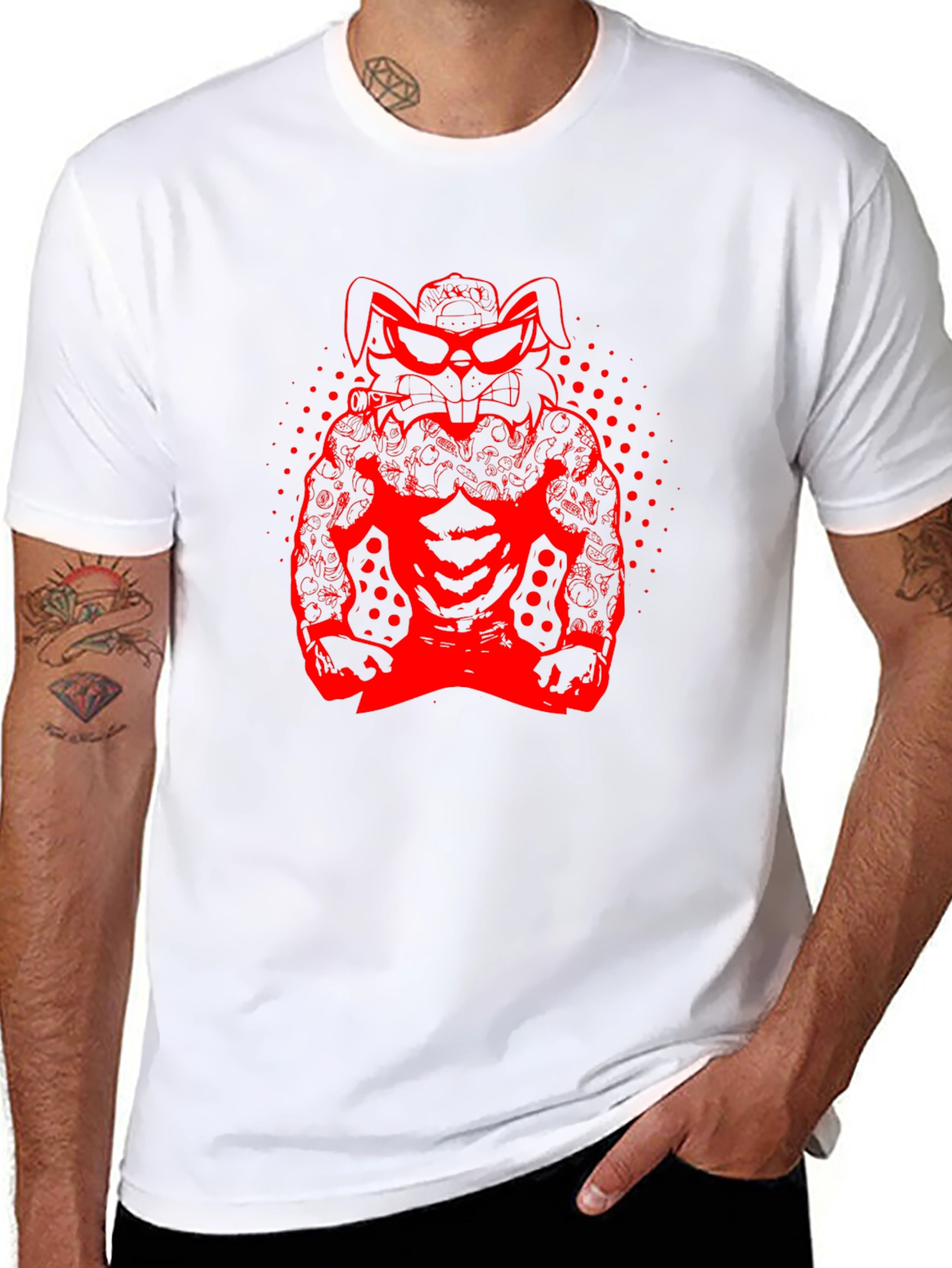 Cool Rabbit Graphic Black T-Shirt