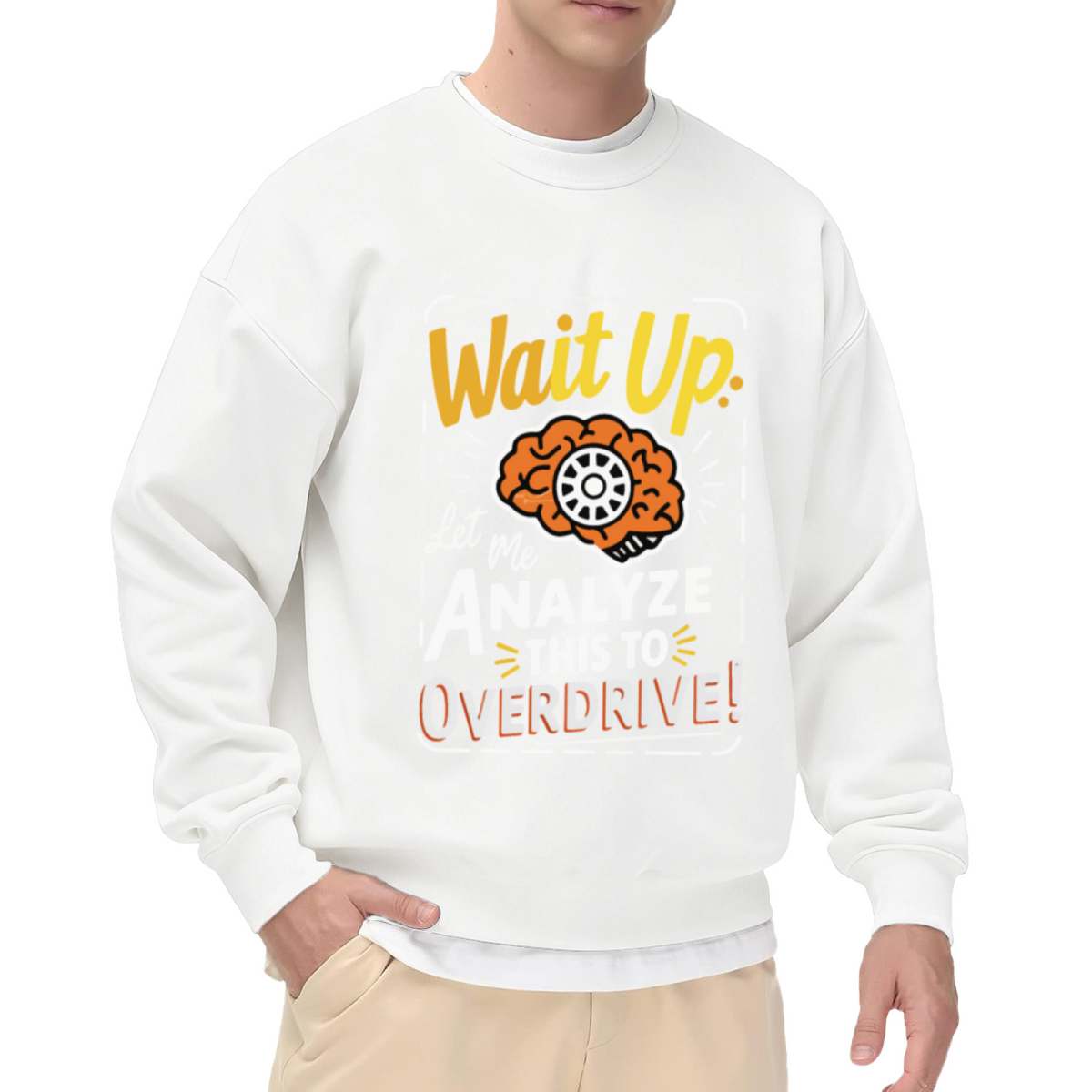 Wait Up My Brain Has Too Many Tabs Open - Funny Brain Graphic ԲÁìÎÀÒÂ | Unisex Pullover Sweatshirt
