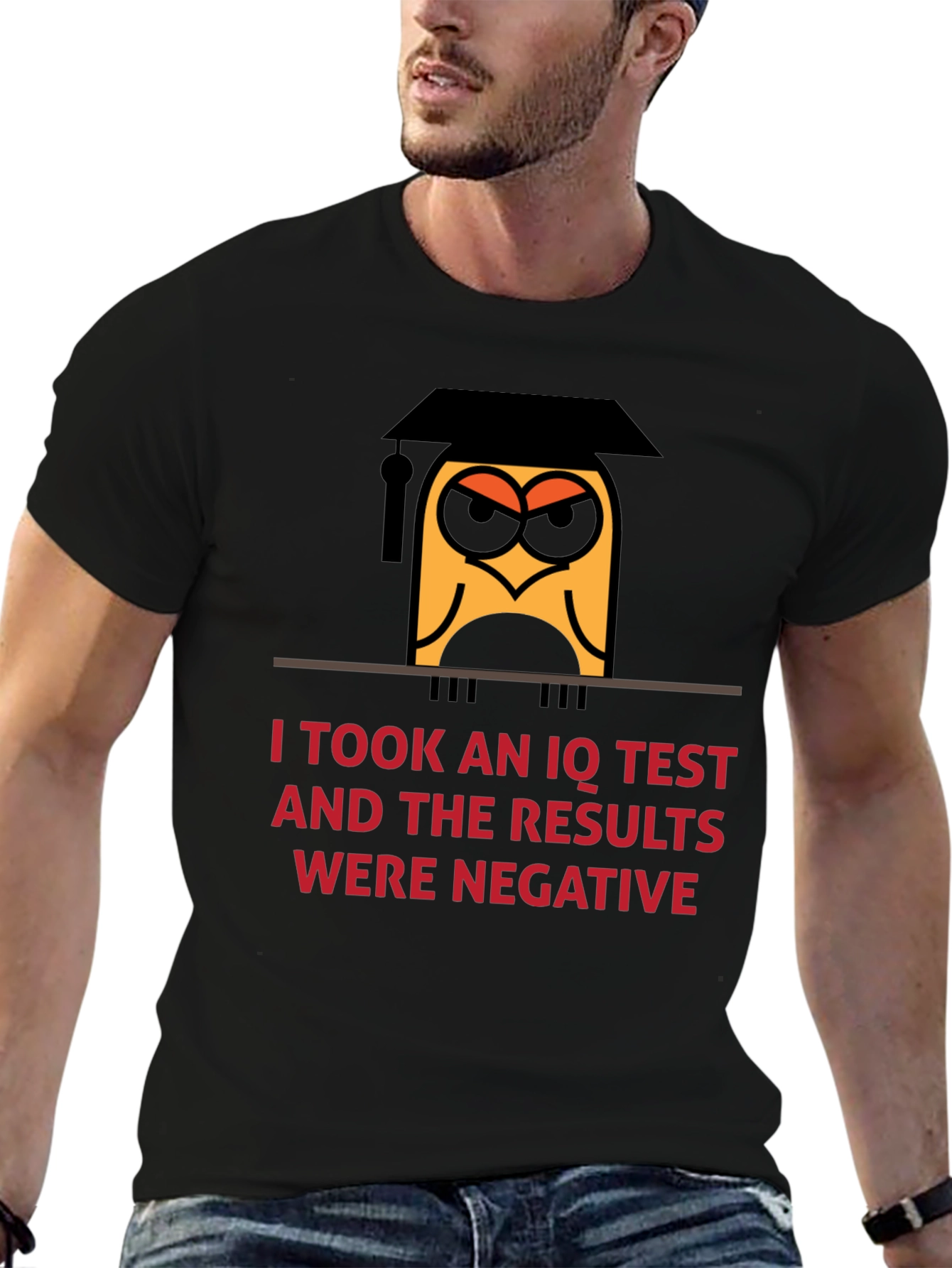 I Took An IQ Test Funny Owl Graphic T-Shirt