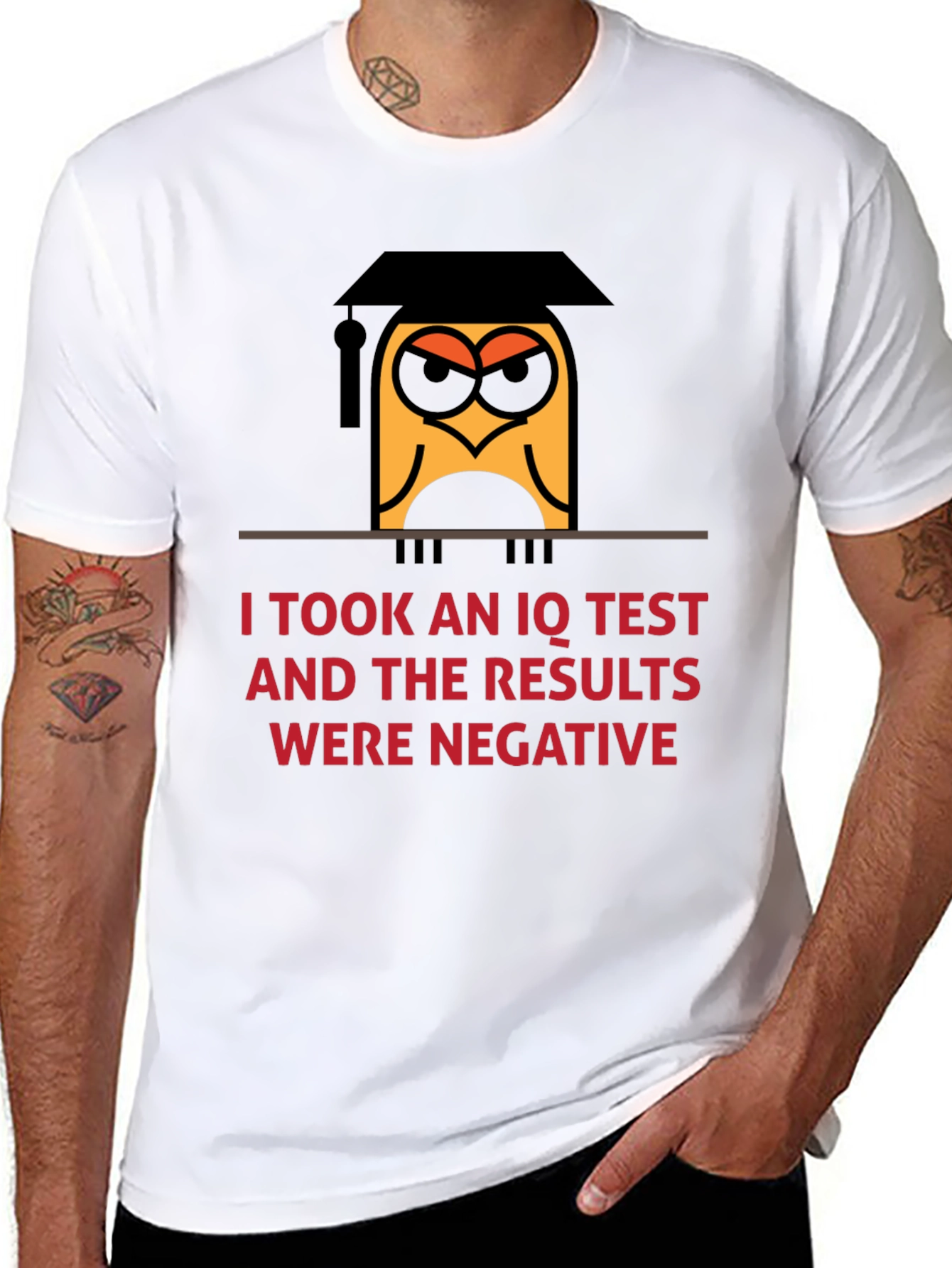 I Took An IQ Test Funny Owl Graphic T-Shirt