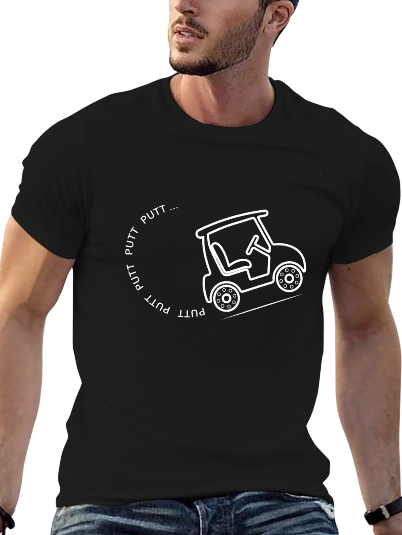 Putt Putt Golf Cart T-Shirt - Black Graphic Tee