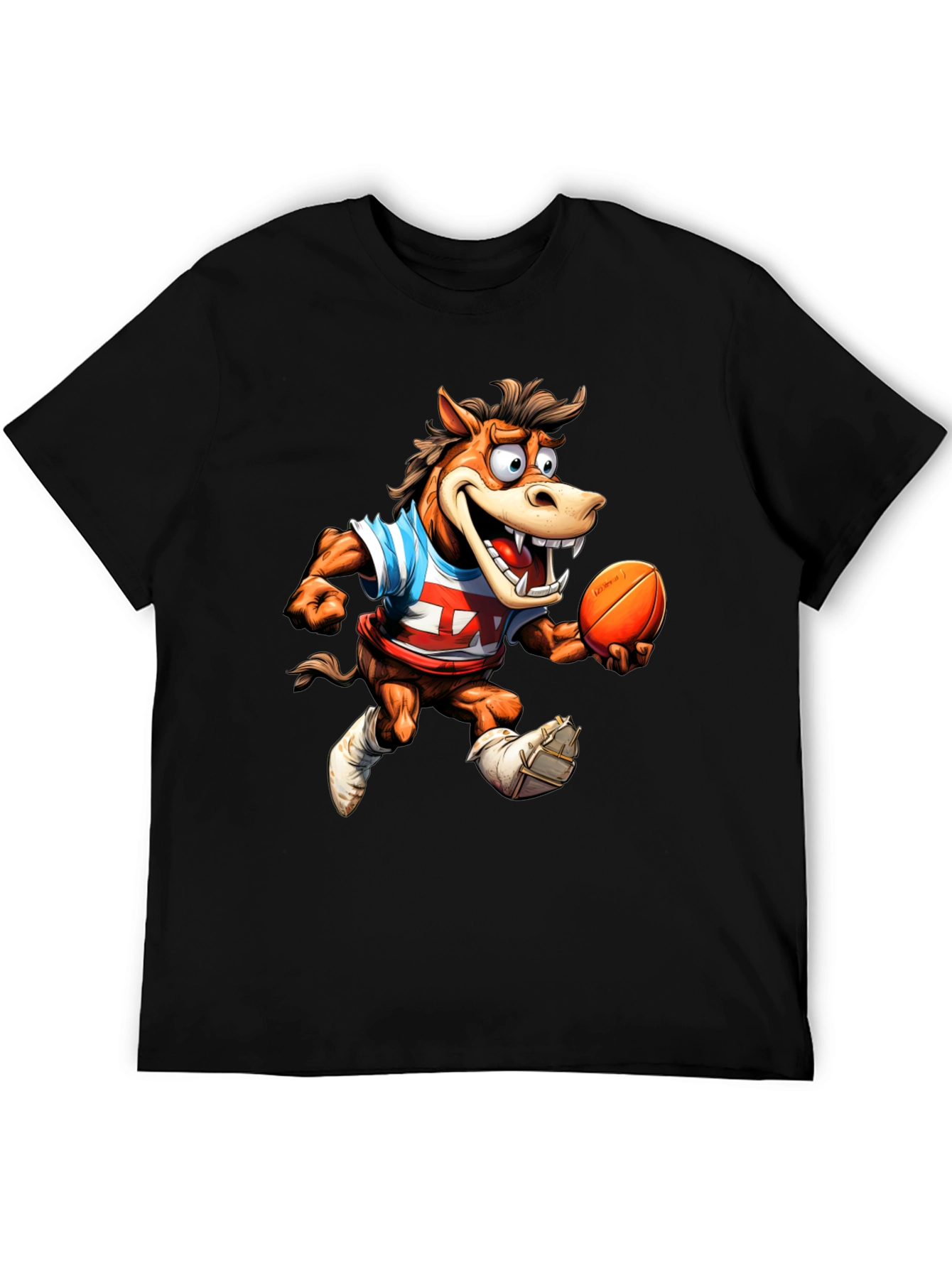 Cartoon Horse Football Tee