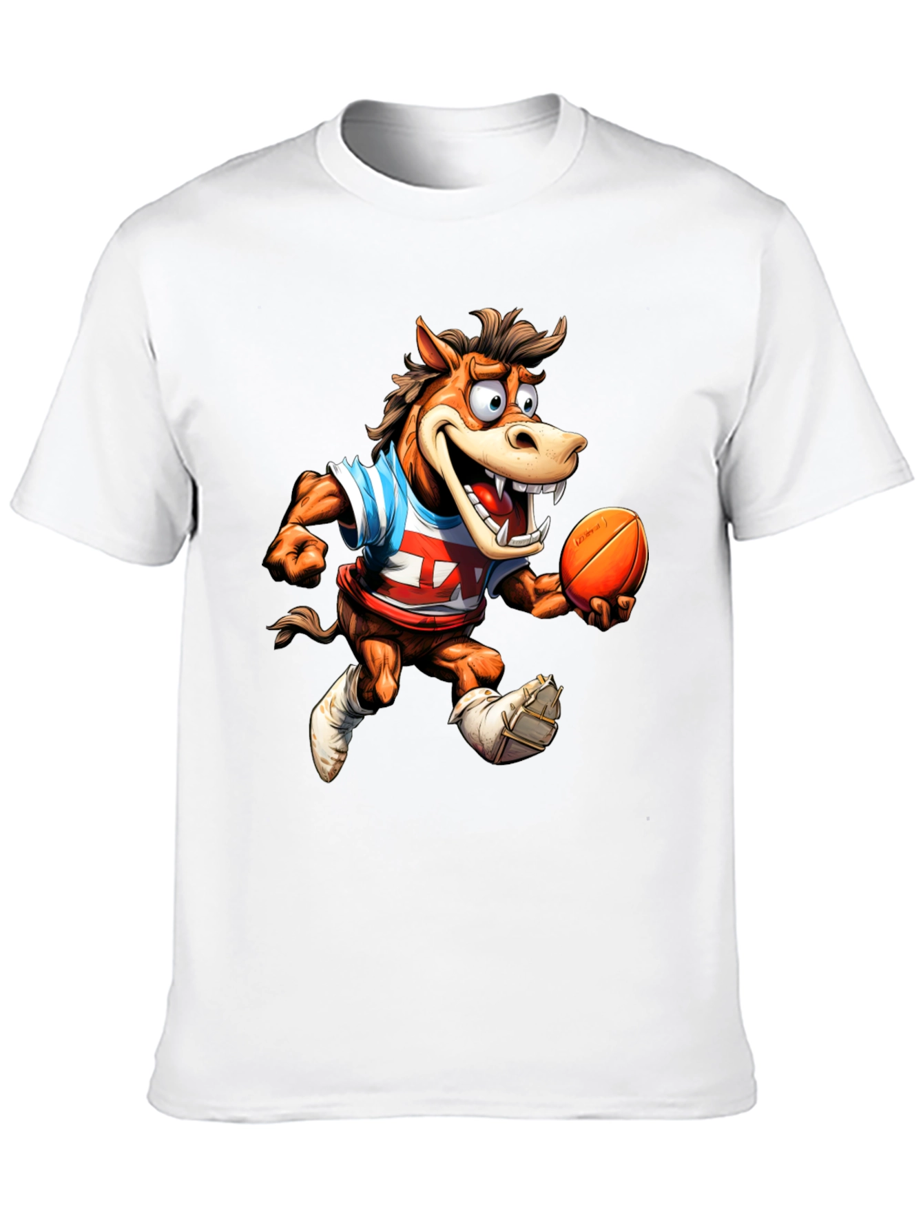 Cartoon Horse Football Tee