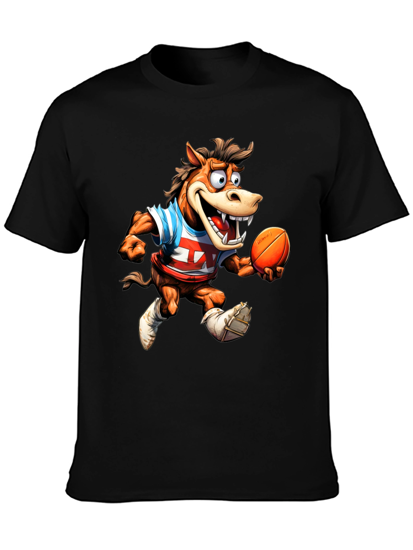 Cartoon Horse Football Tee