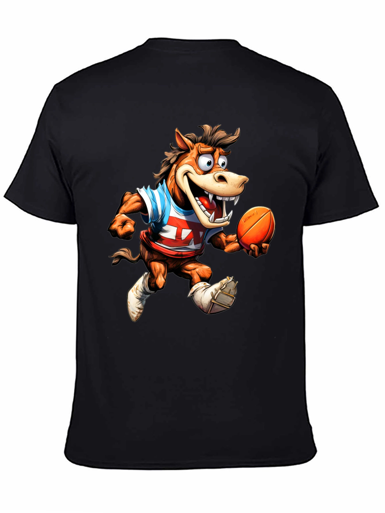 Cartoon Horse Football Tee