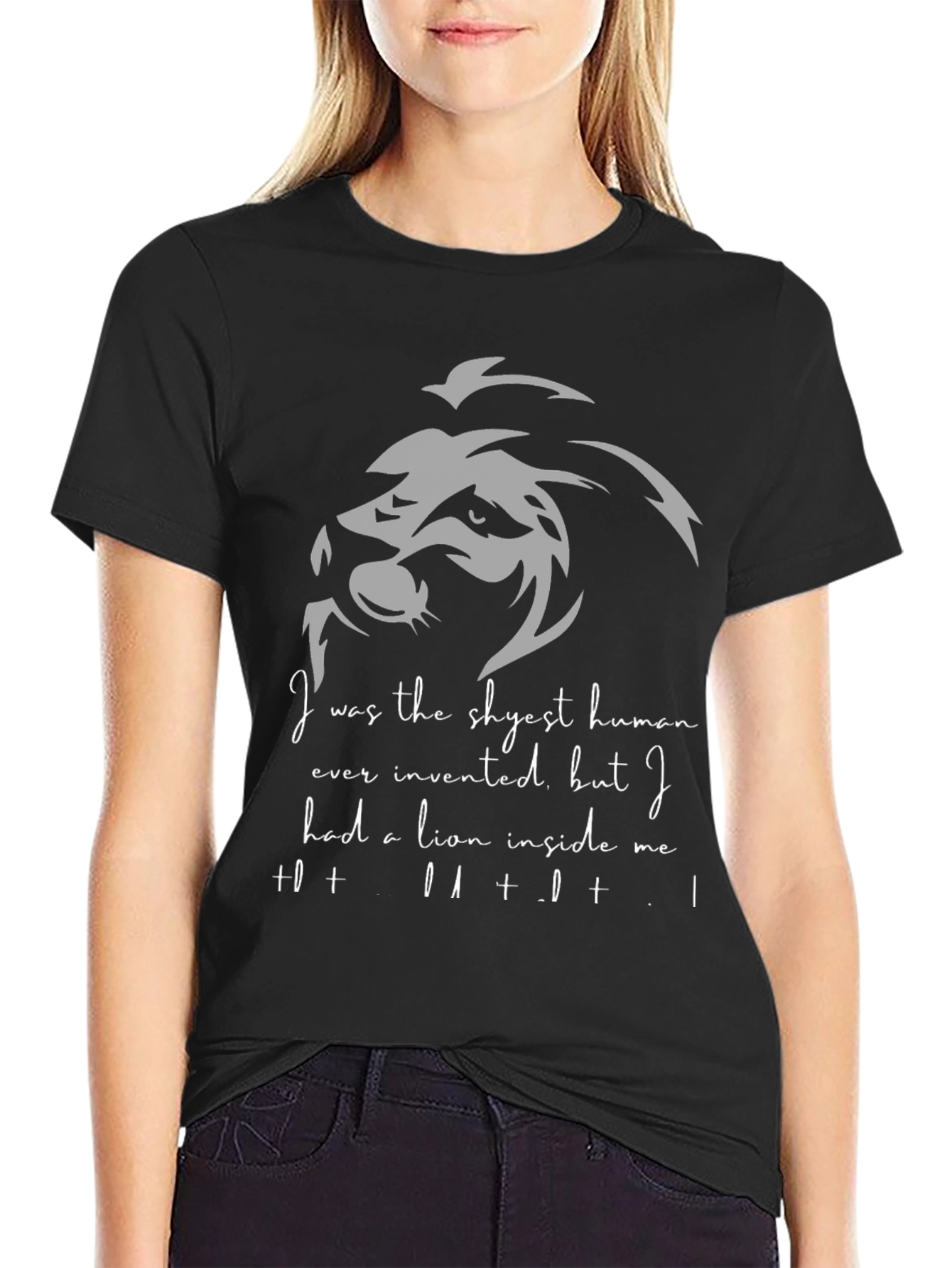 Lion Inside Me Graphic Tee - Black Cotton T-Shirt