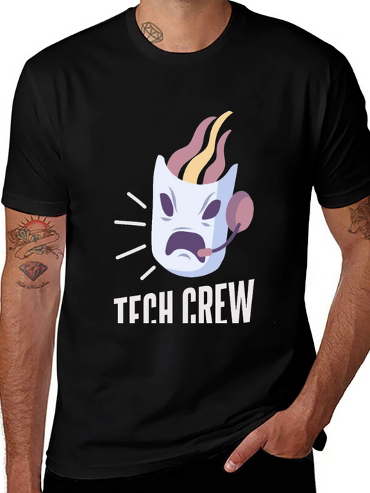 Tech Crew T-Shirt - Fun Cartoon Support Design