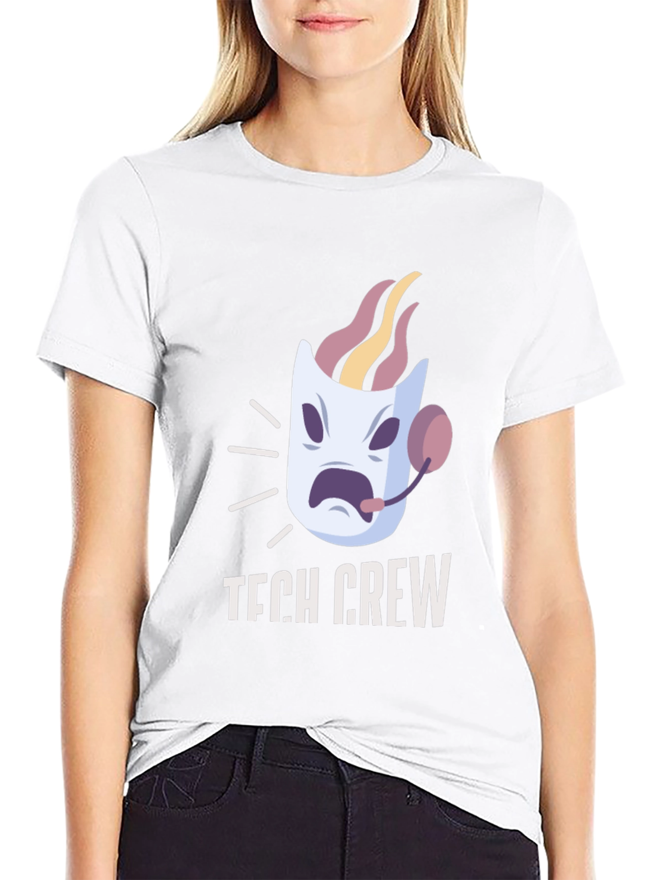 Tech Crew T-Shirt - Fun Cartoon Support Design