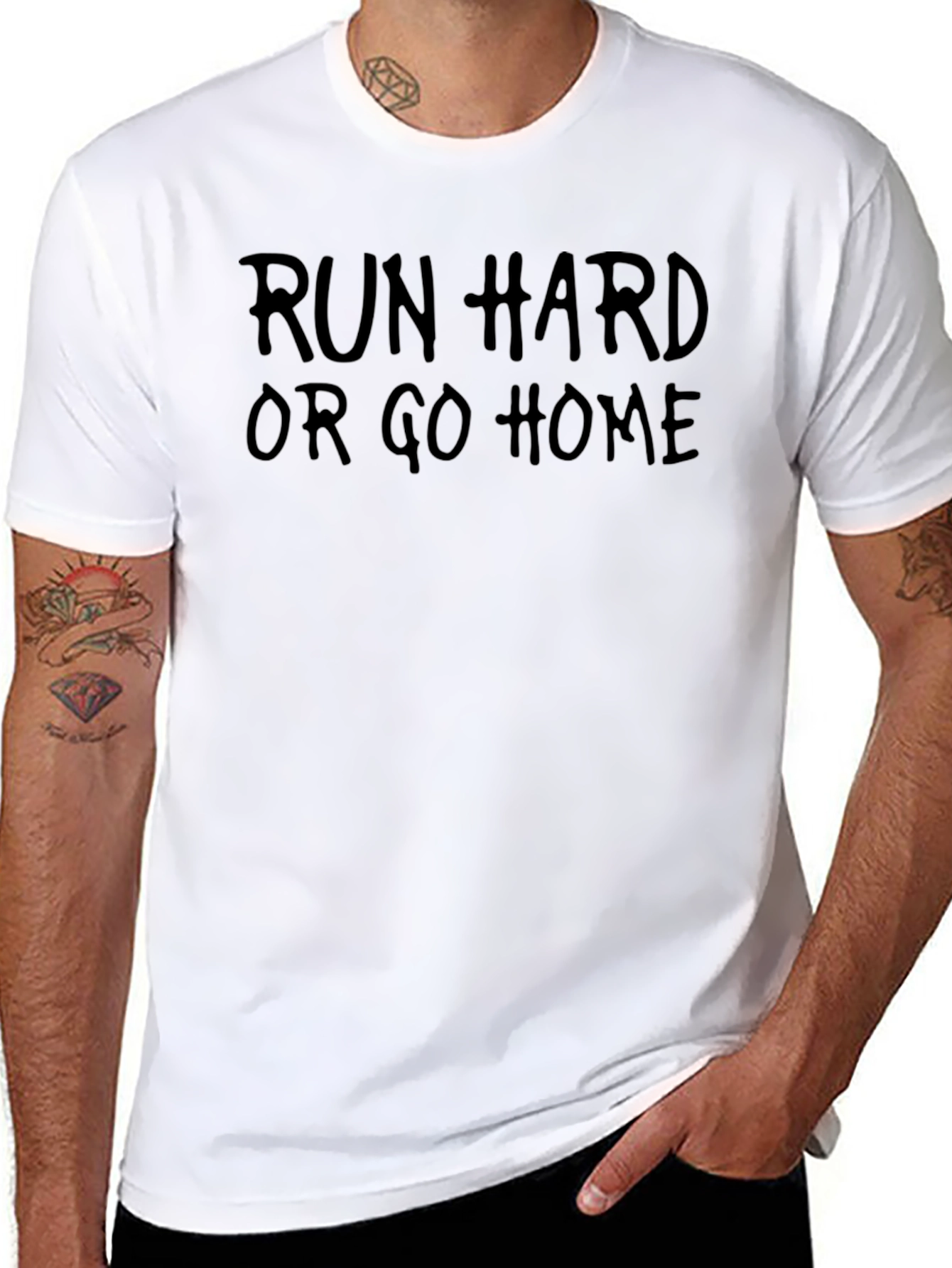Run Hard Or Go Home Black T-Shirt