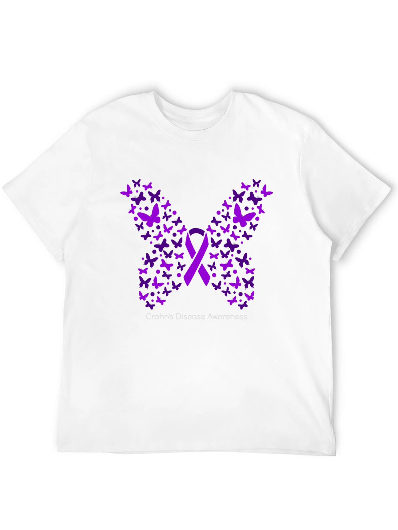Crohns Disease Awareness Butterfly Ribbon T-Shirt