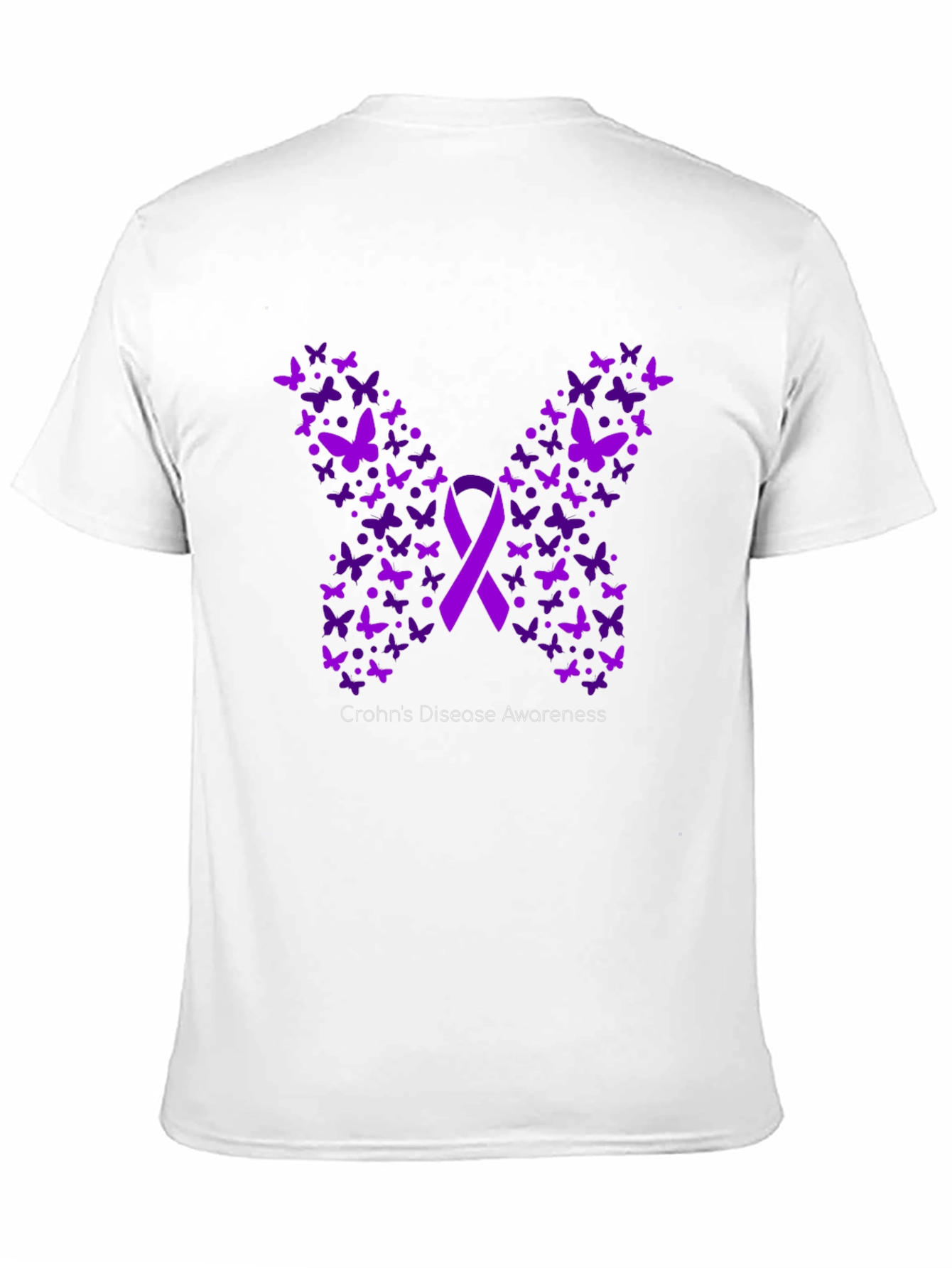 Crohns Disease Awareness Butterfly Ribbon T-Shirt