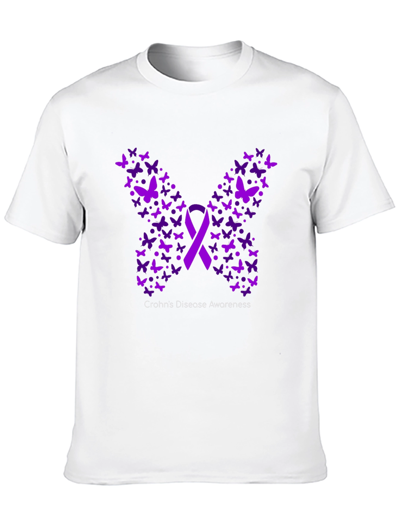 Crohns Disease Awareness Butterfly Ribbon T-Shirt