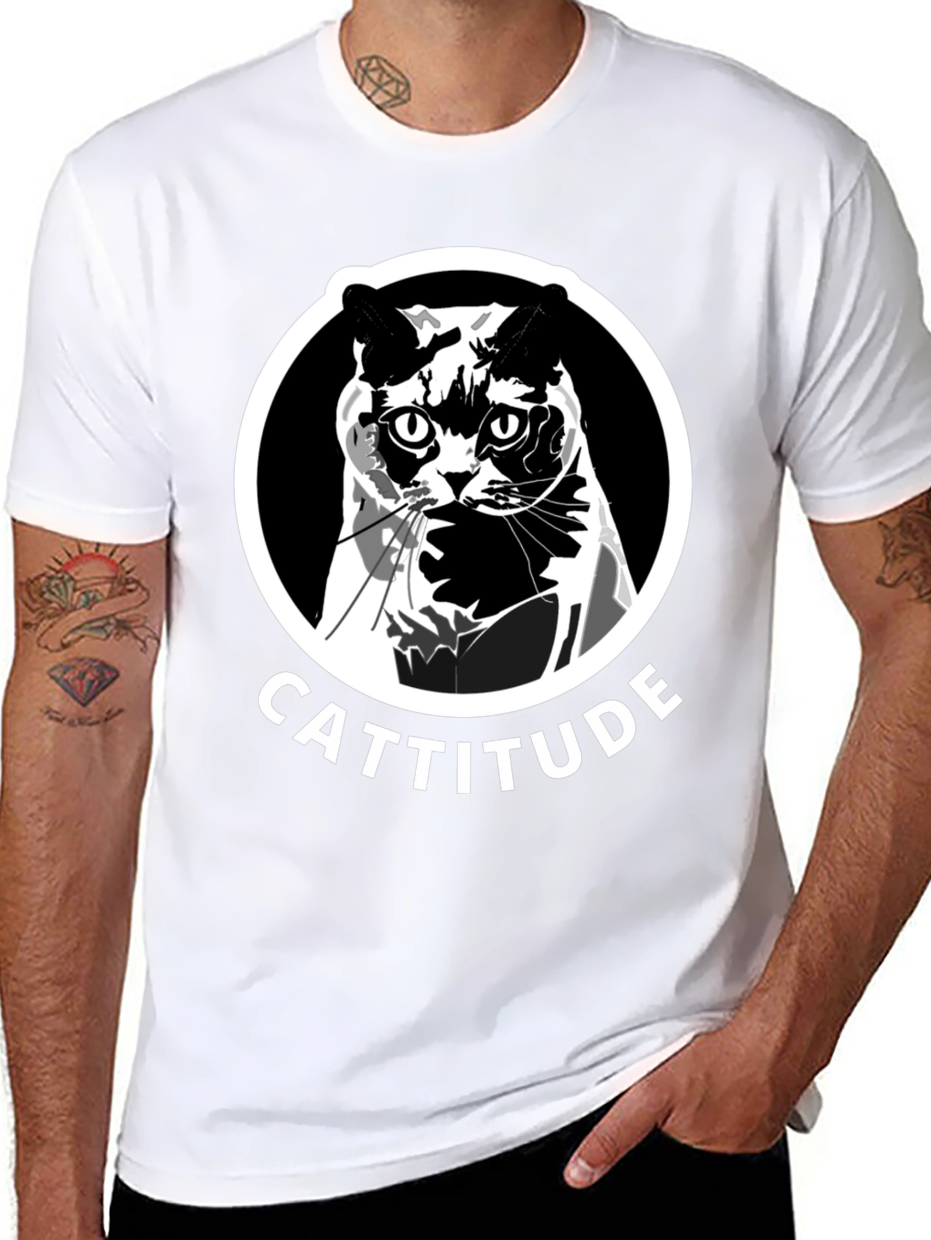 Cattitude Graphic Tee - Black Unisex T-Shirt