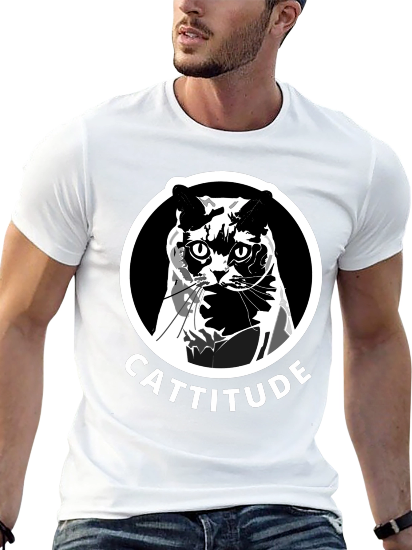 Cattitude Graphic Tee - Black Unisex T-Shirt