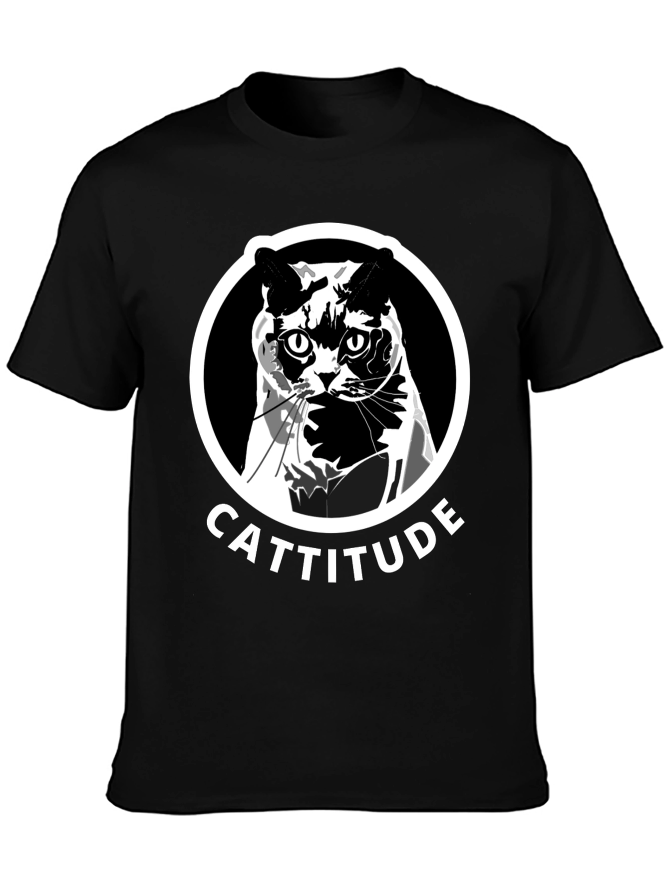 Cattitude Graphic Tee - Black Unisex T-Shirt