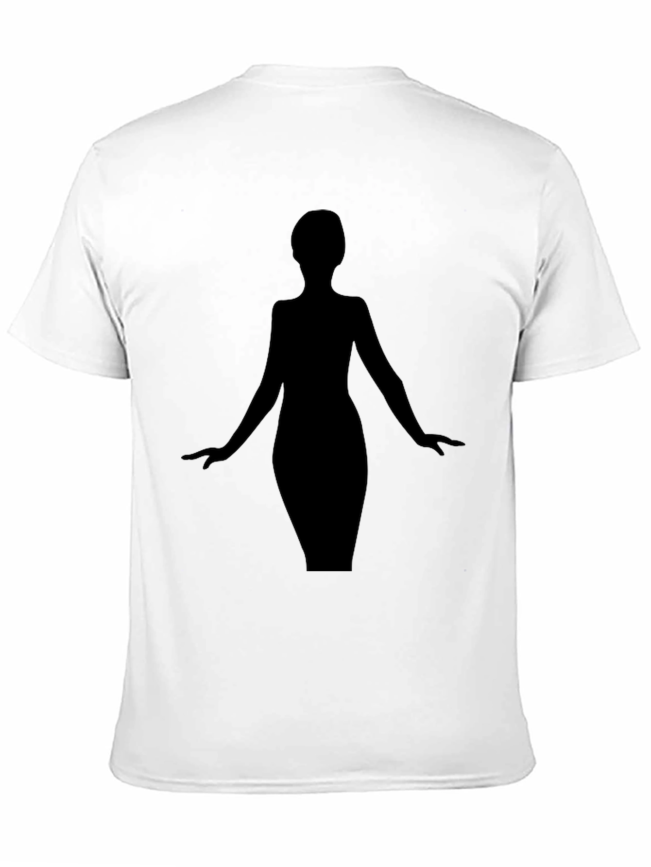 Elegant Woman Silhouette Black T-Shirt