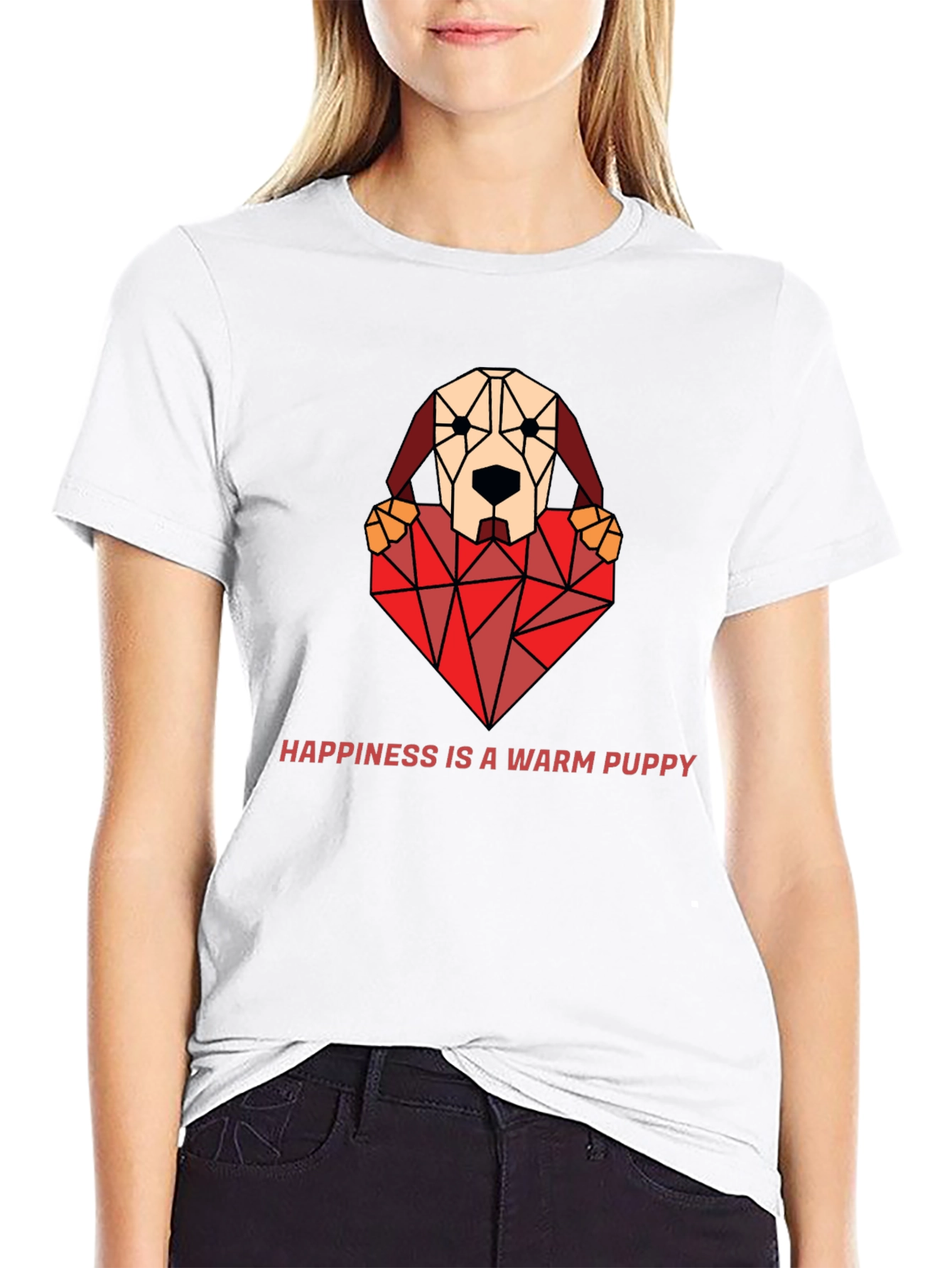 Geometric Puppy Love T-Shirt - Warm Fuzzy Feelings!