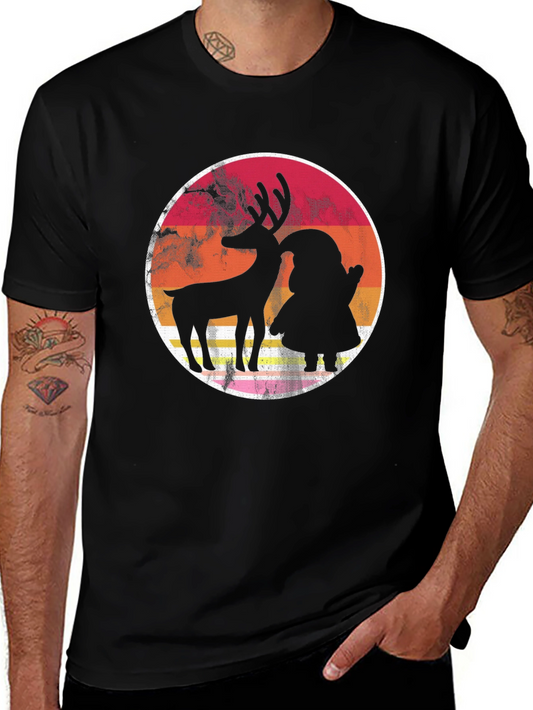 Retro Reindeer & Santa Graphic Tee
