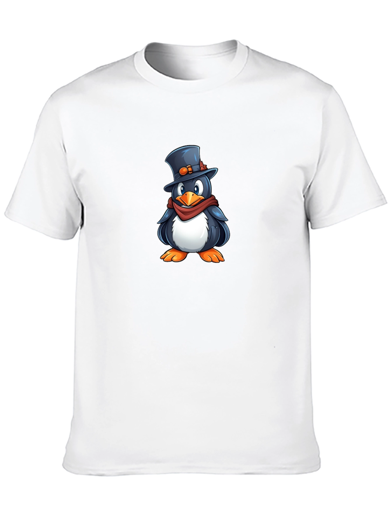 Penguin Top Hat Graphic T-Shirt - Black