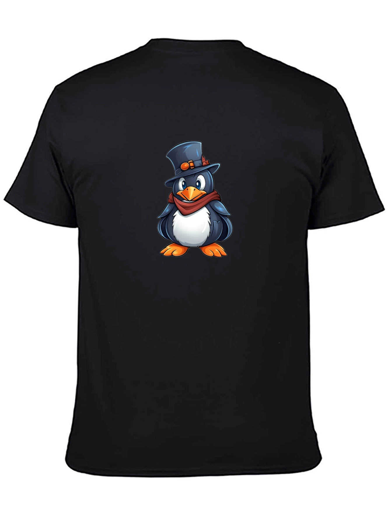 Penguin Top Hat Graphic T-Shirt - Black