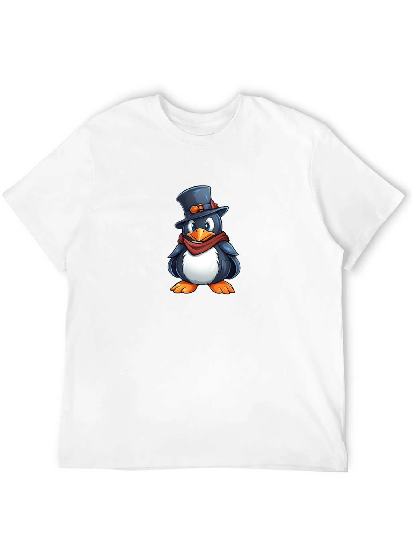 Penguin Top Hat Graphic T-Shirt - Black