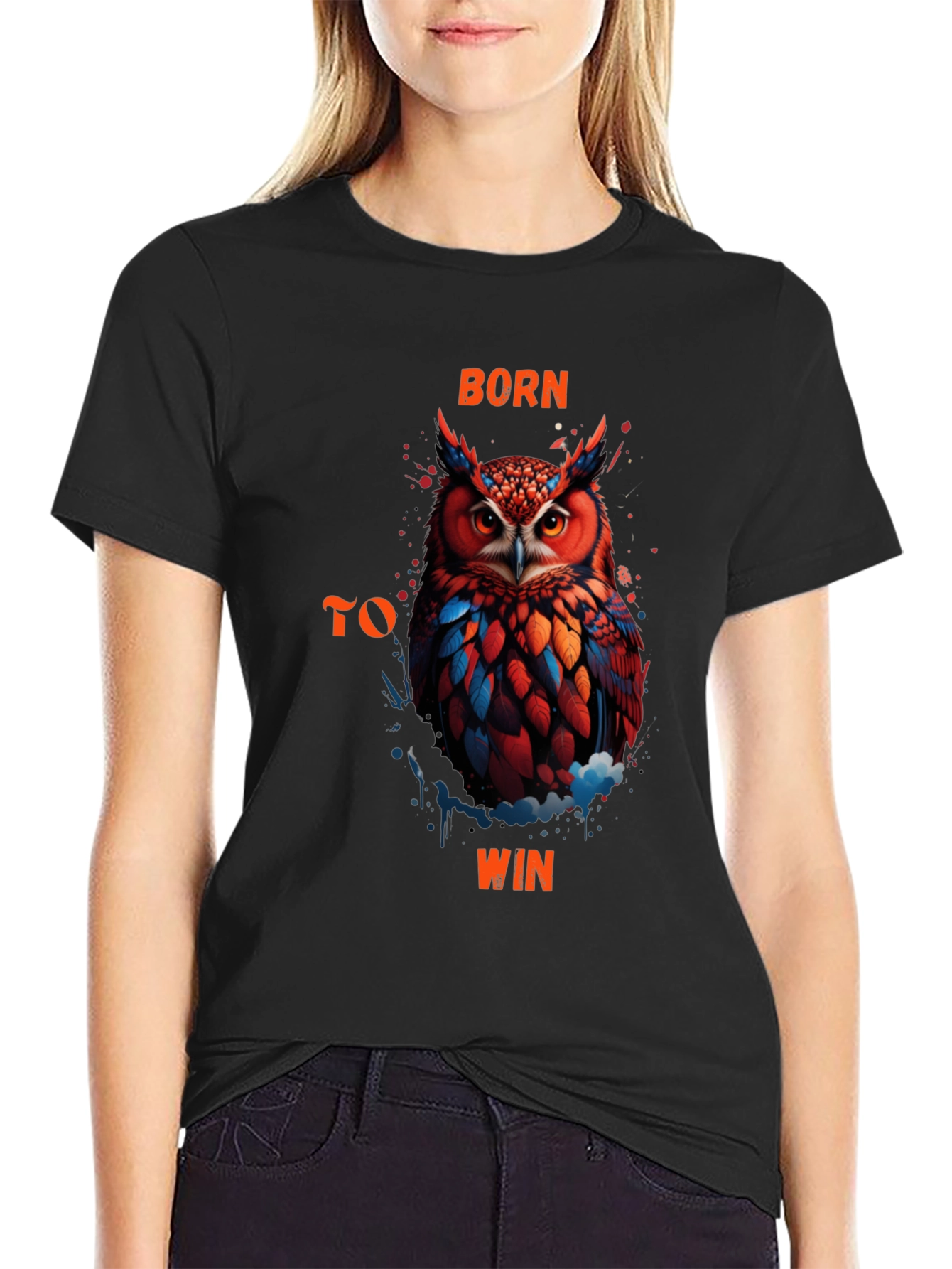 Born To Win Owl Graphic T-Shirt