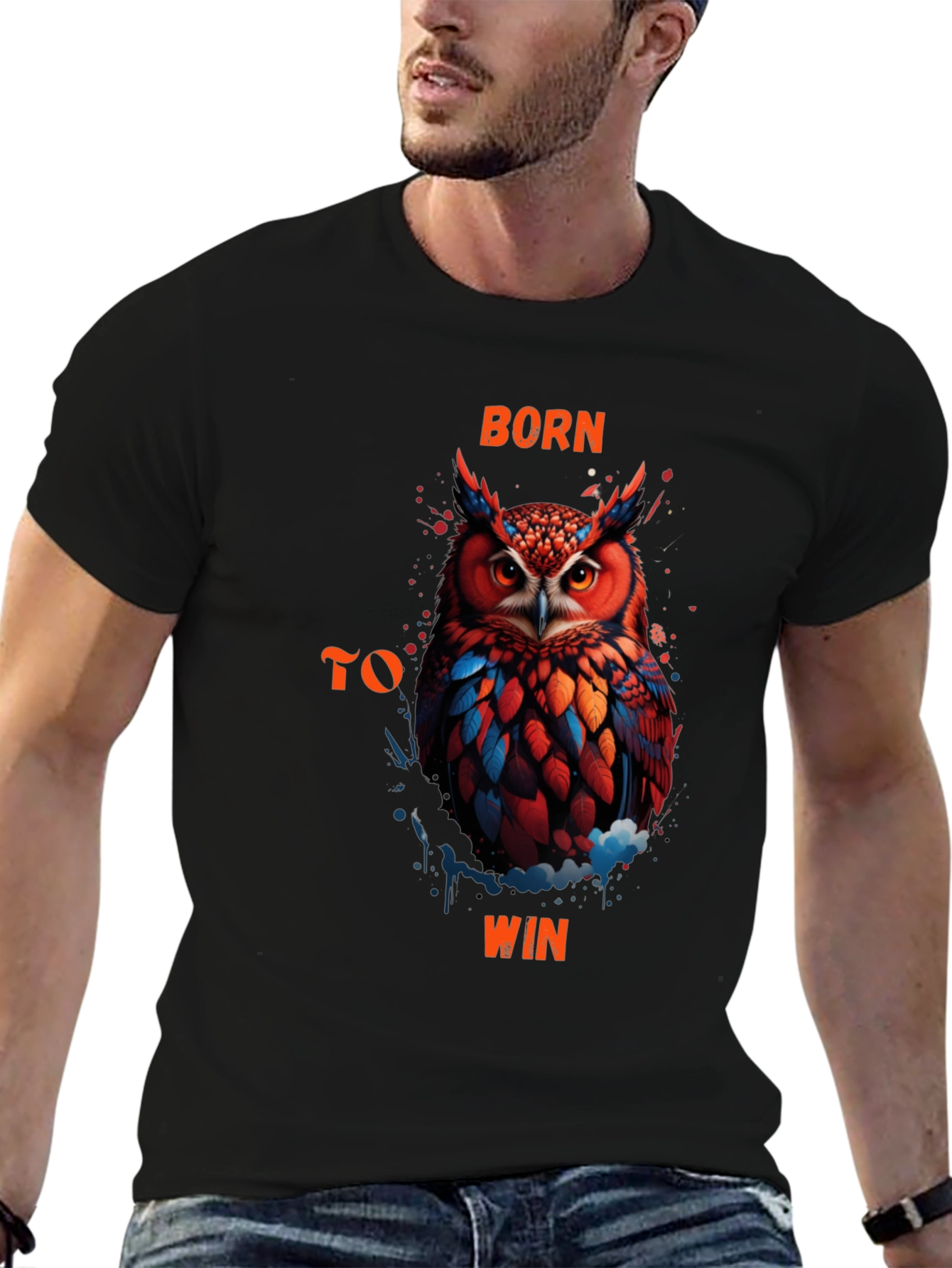 Born To Win Owl Graphic T-Shirt