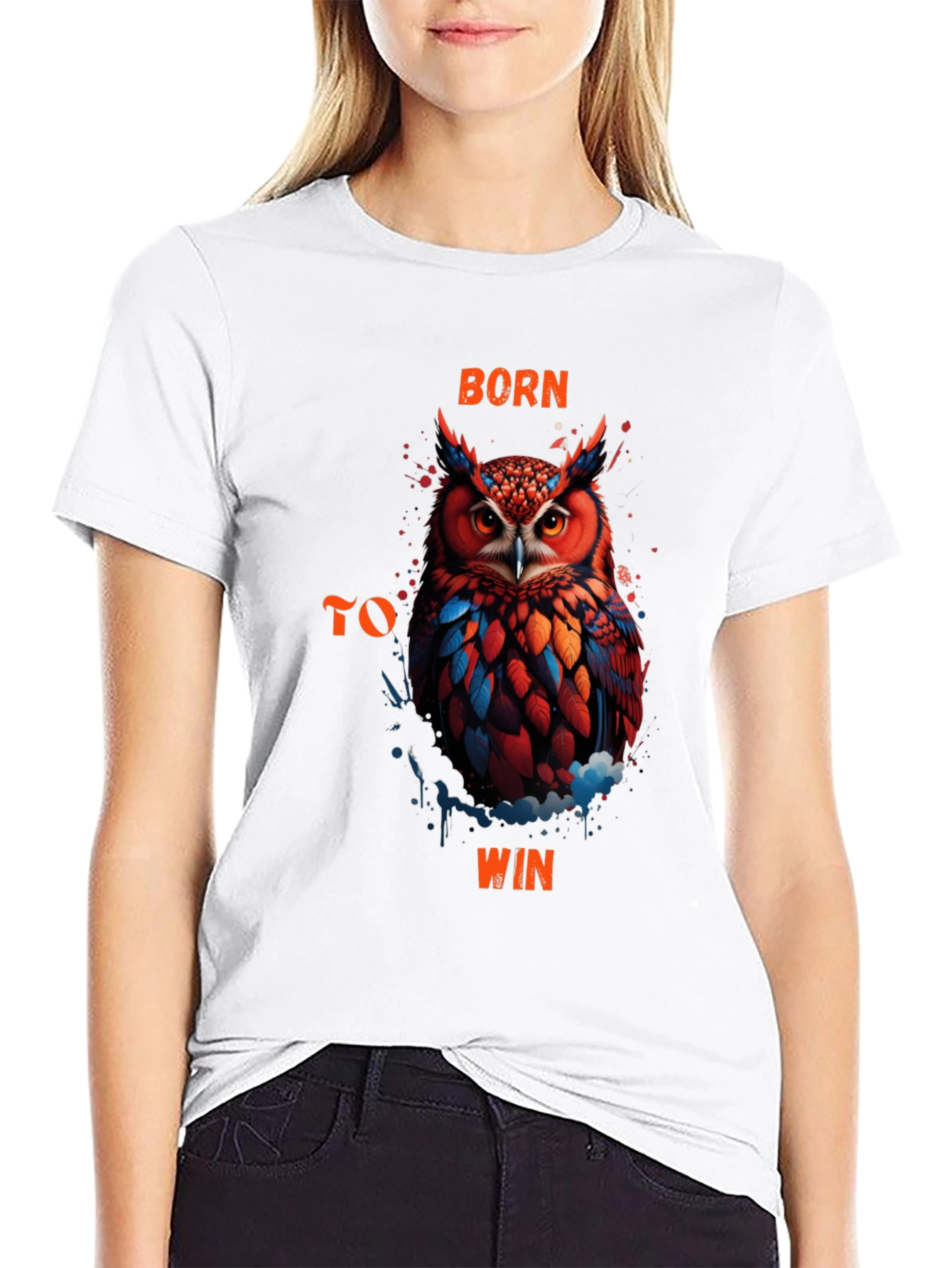 Born To Win Owl Graphic T-Shirt