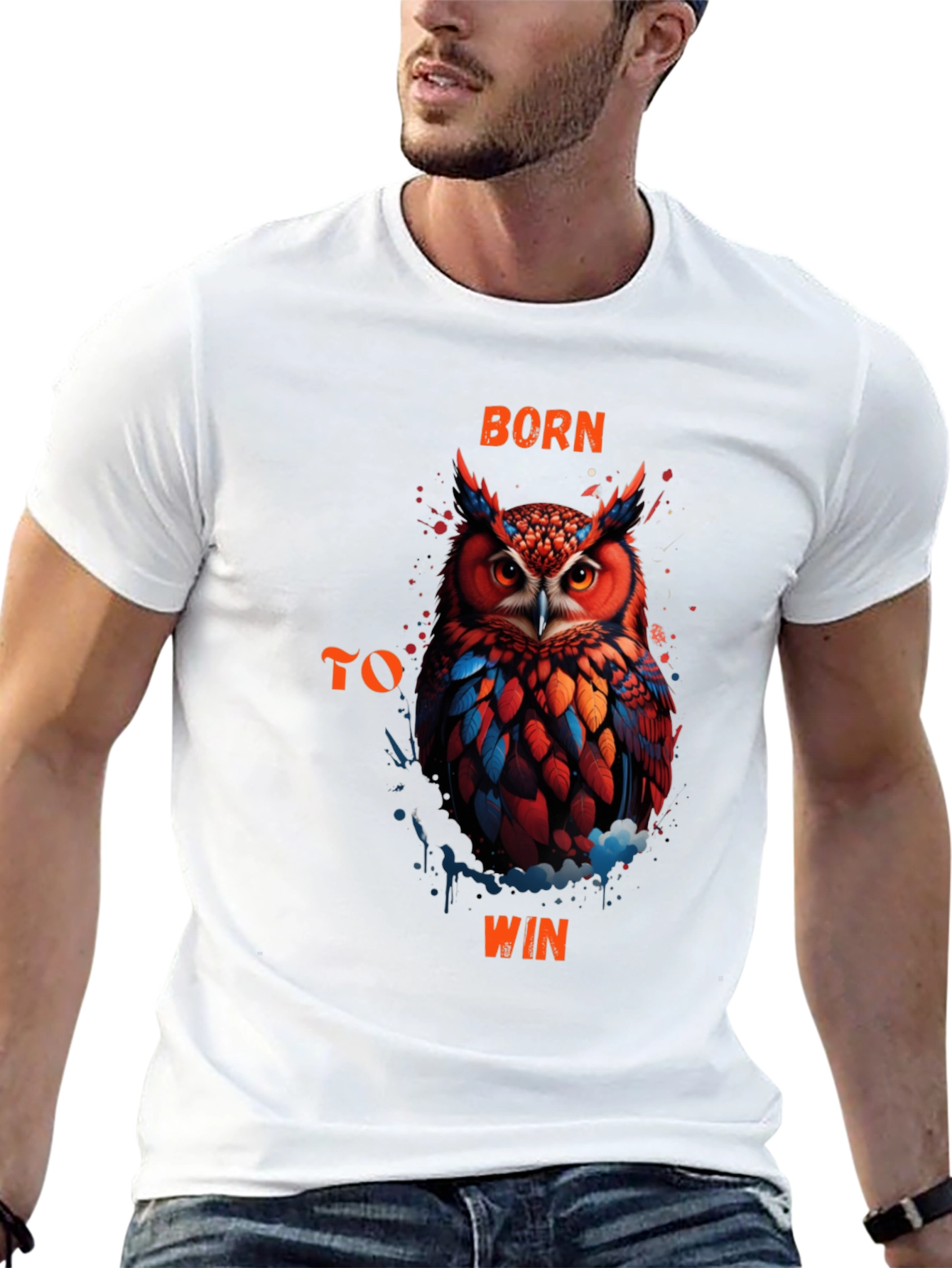 Born To Win Owl Graphic T-Shirt
