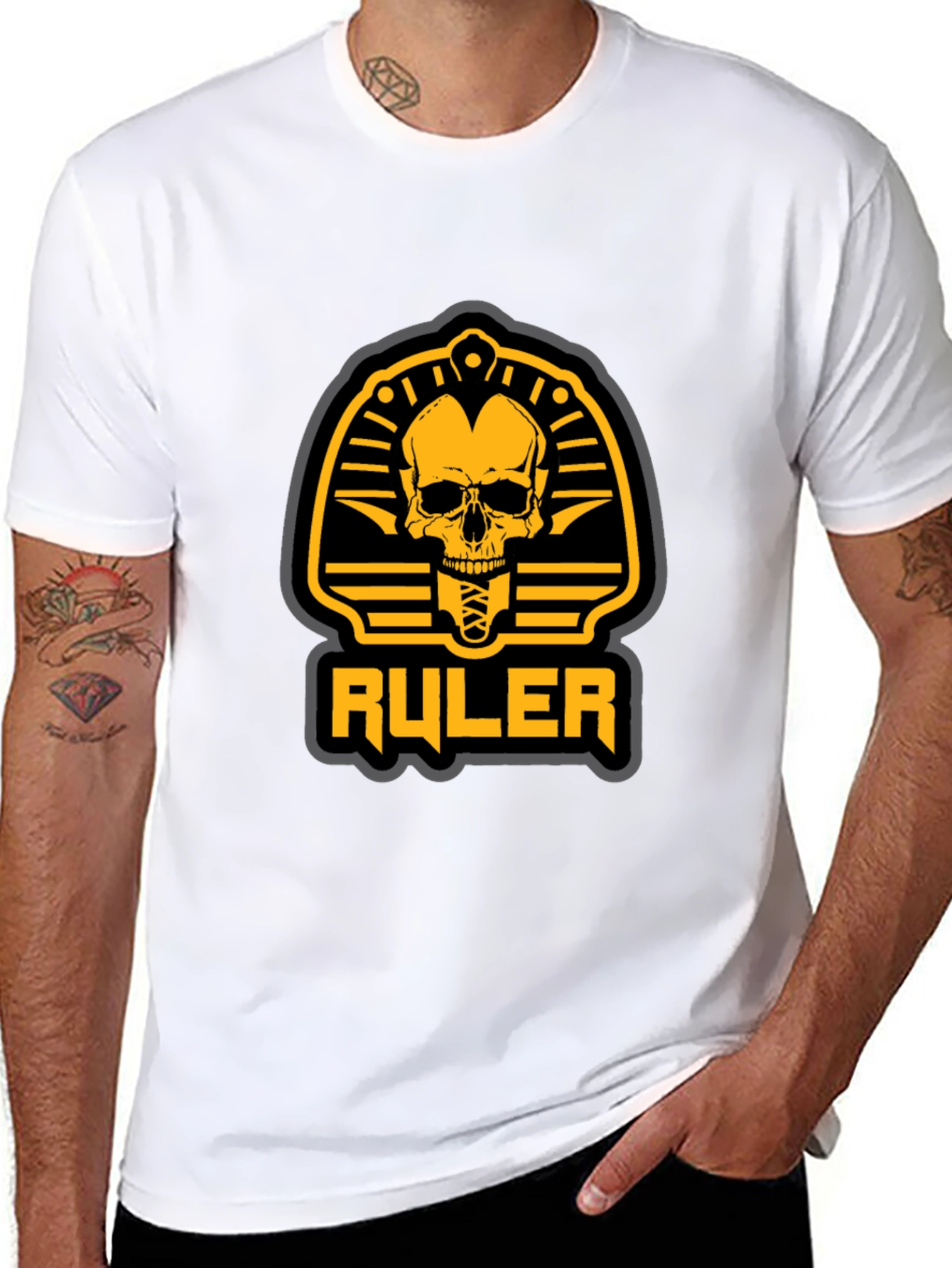 Skull Pharaoh Ruler Graphic Tee