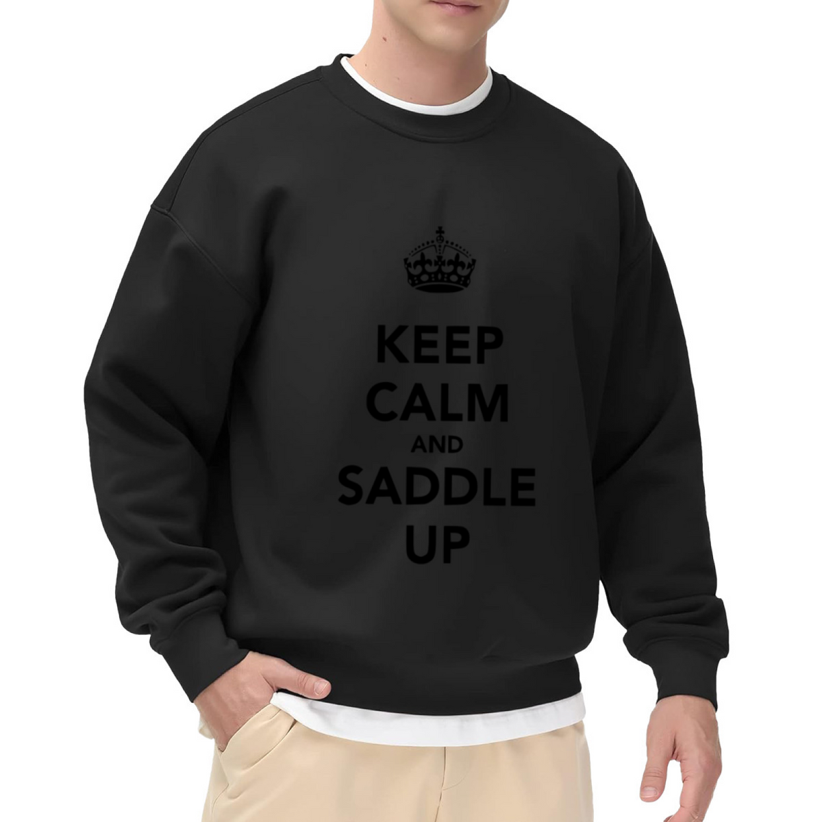 KEEP CALM AND SADDLE UP - Western Cowboy Graphic ԲÁìÎÀÒÂ | Unisex Pullover Sweatshirt