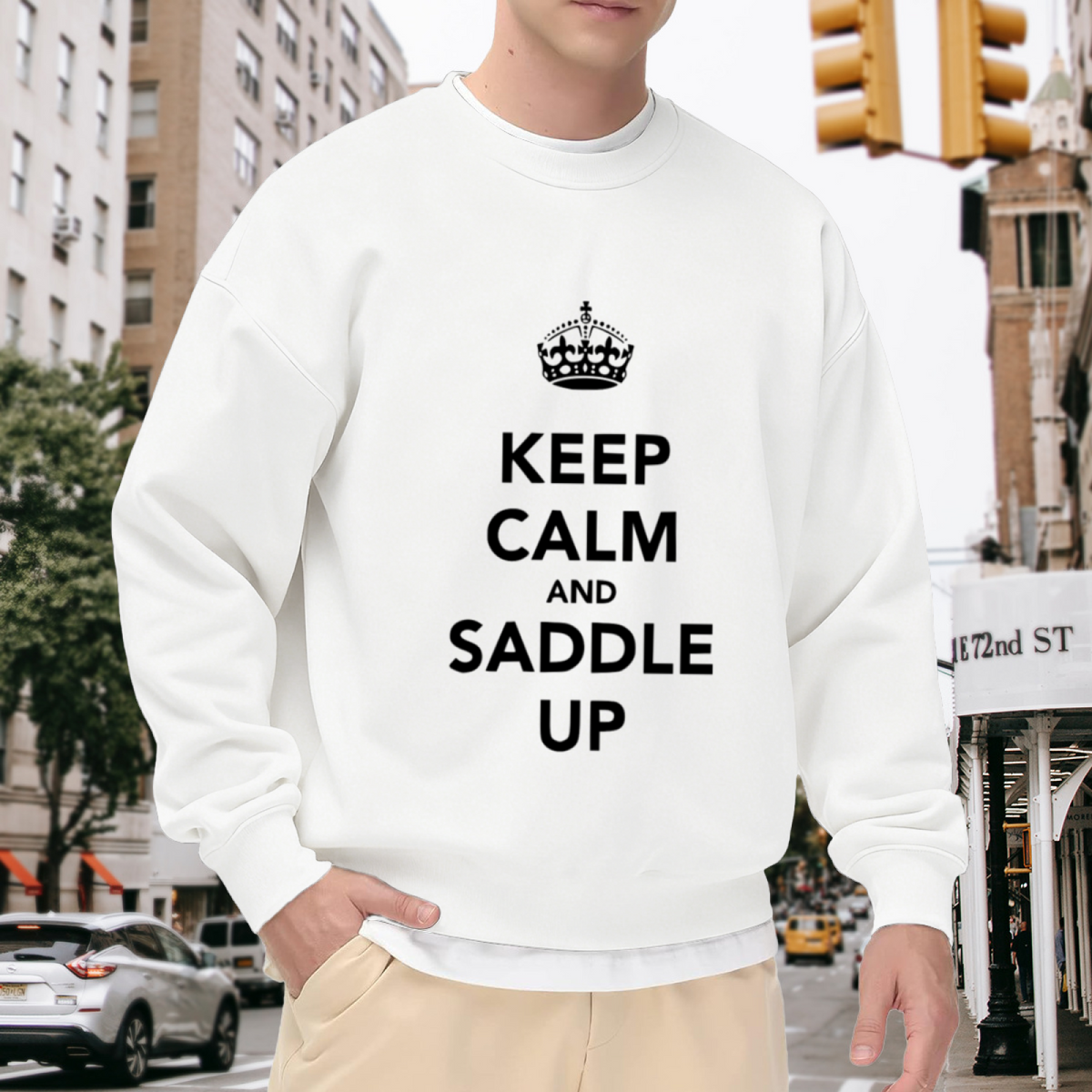 KEEP CALM AND SADDLE UP - Western Cowboy Graphic ԲÁìÎÀÒÂ | Unisex Pullover Sweatshirt