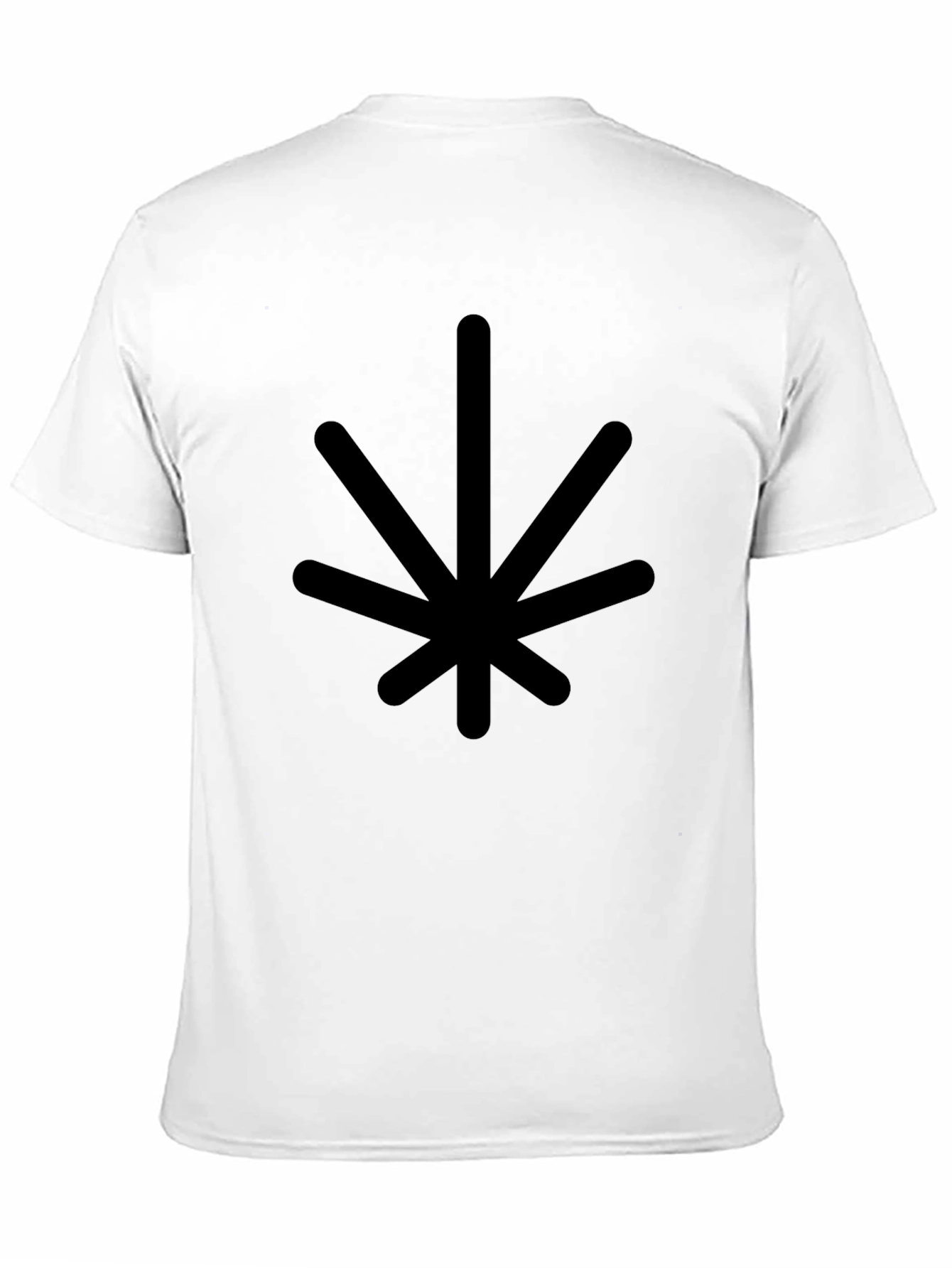 Minimalist Black T-Shirt with Geometric Leaf Design